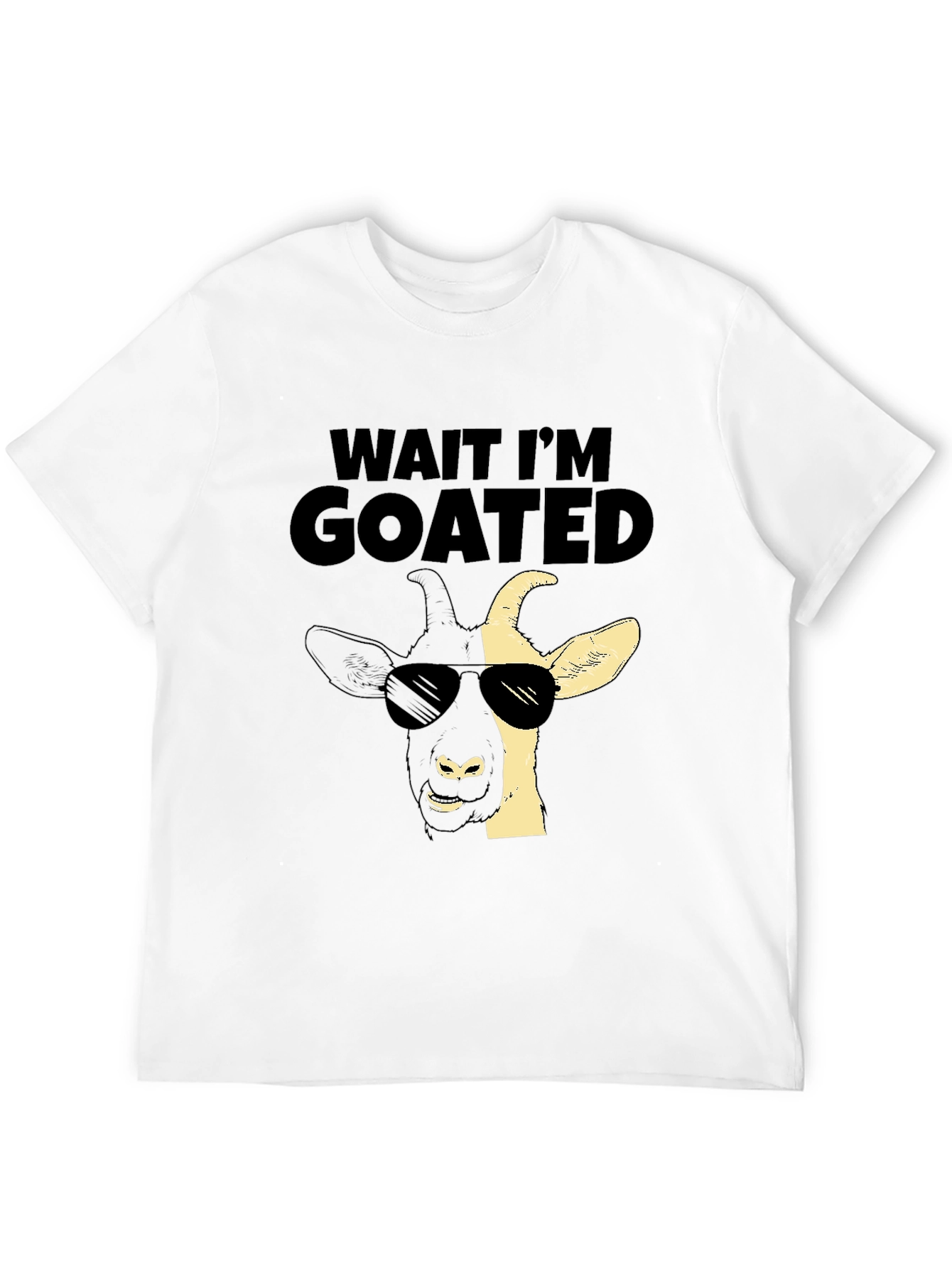 Black Wait I'm GOATED T-Shirt - Cool Goat Design view 12