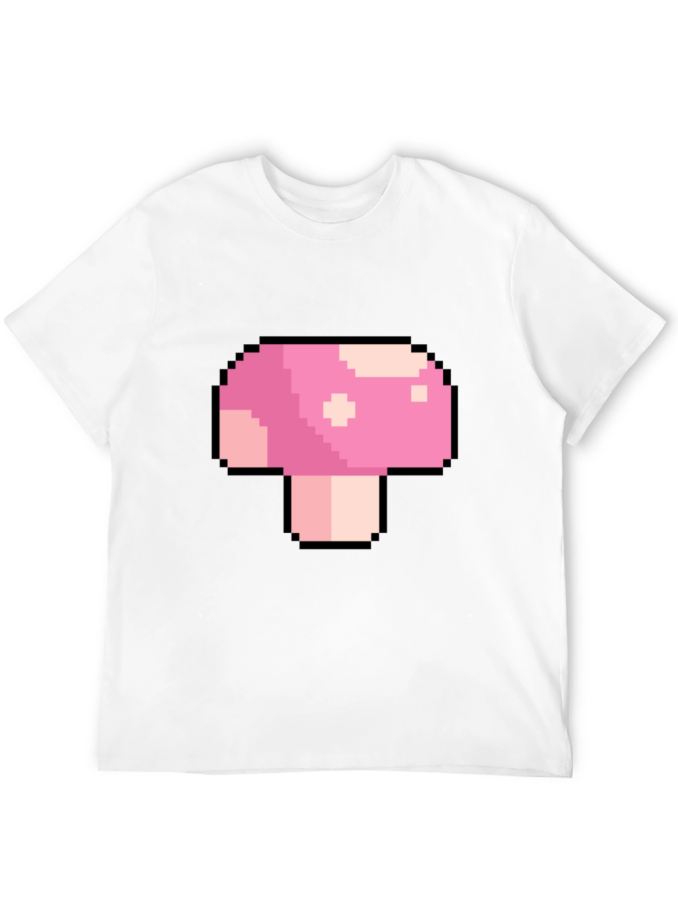 Black Pixel Mushroom Graphic T-Shirt - Retro Gaming Tee view 12