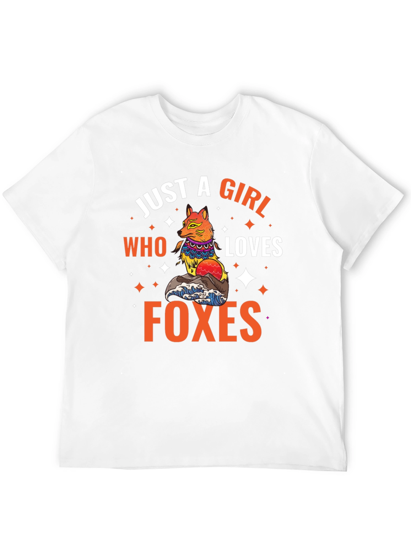 Black Just A Girl Who Loves Foxes Graphic T-Shirt view 12