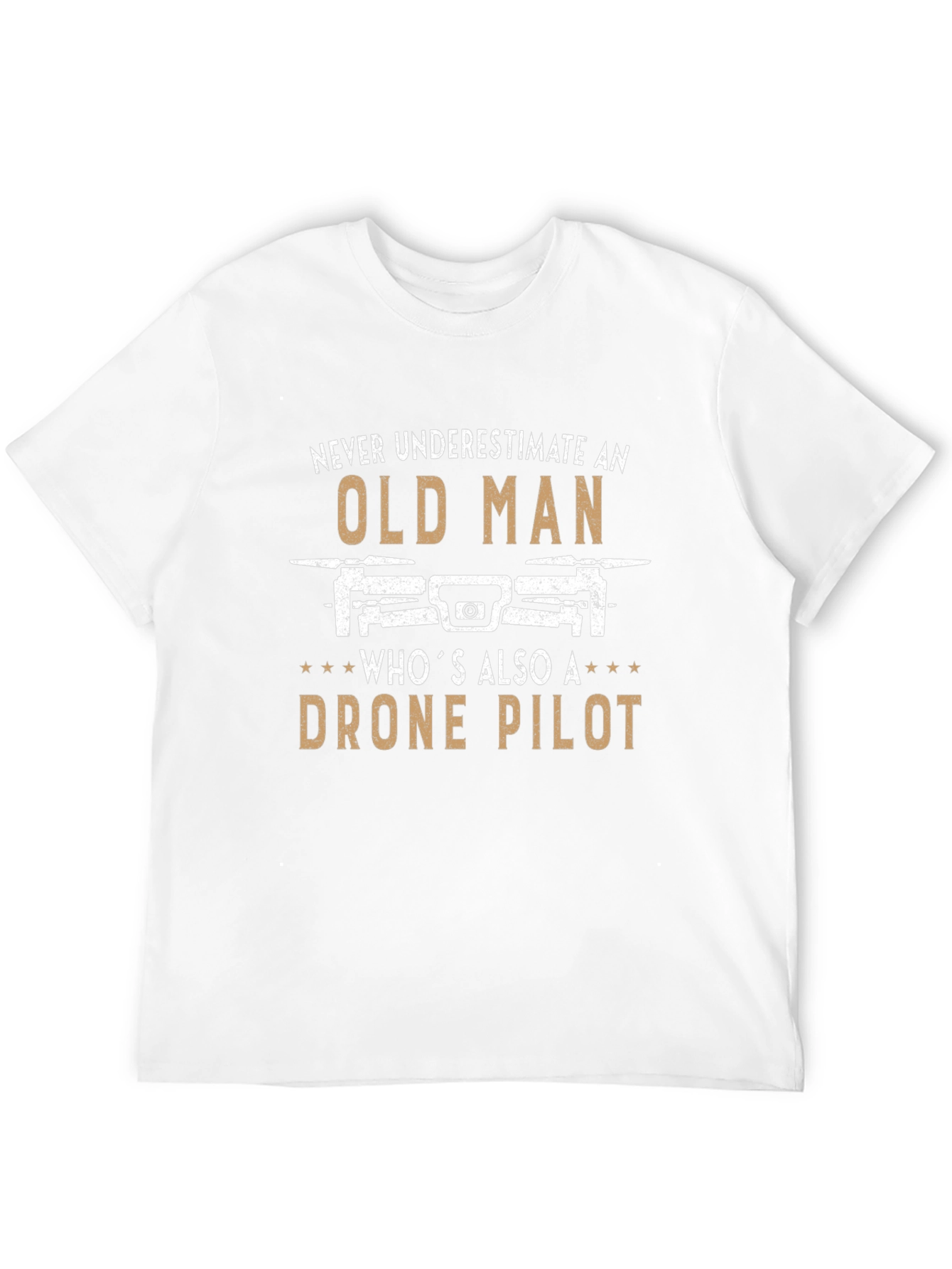 Black Old Man Drone Pilot T-Shirt - Funny Novelty Tee view 12
