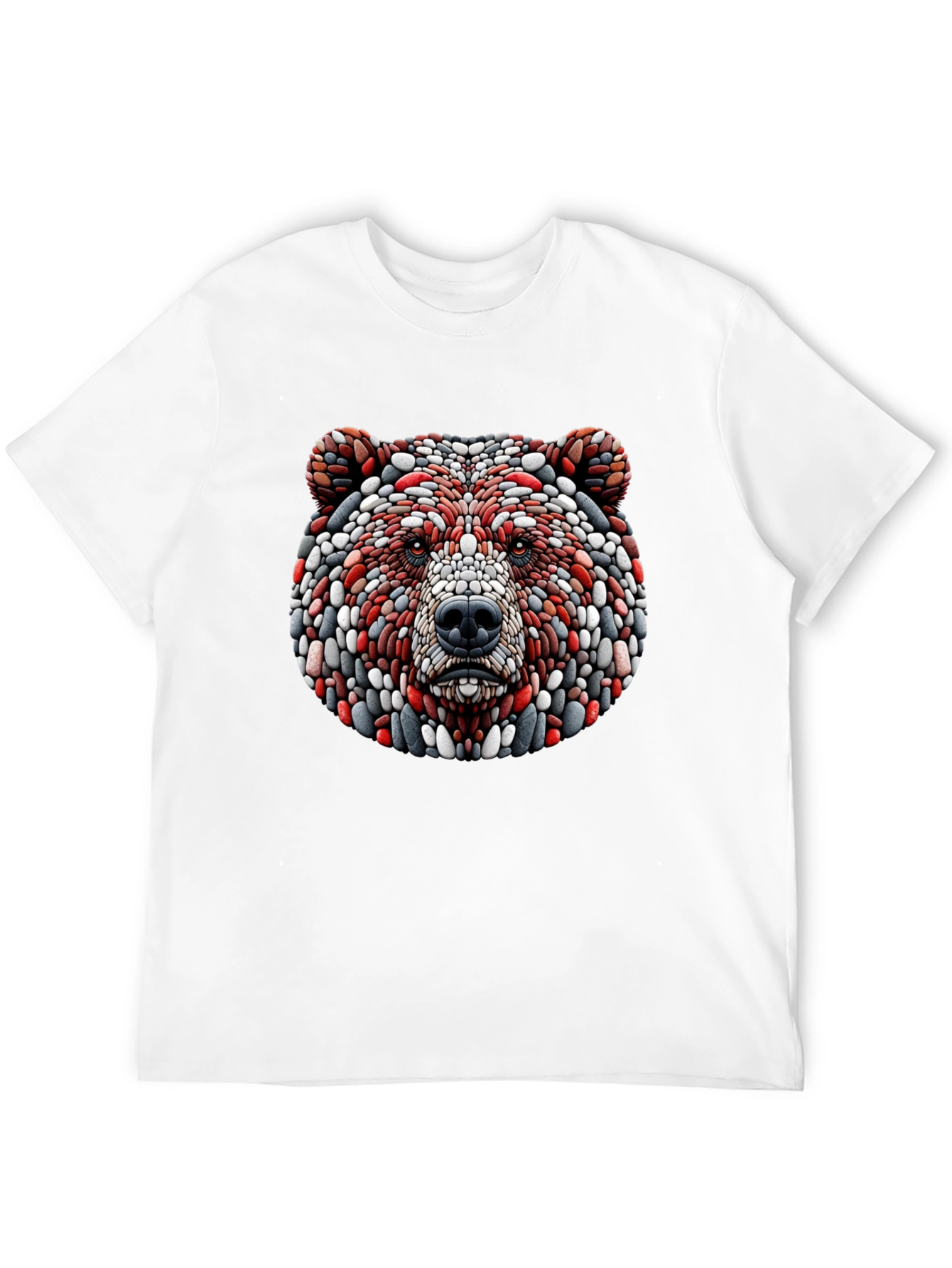Black Unique Bear Head Graphic Black T-Shirt view 12
