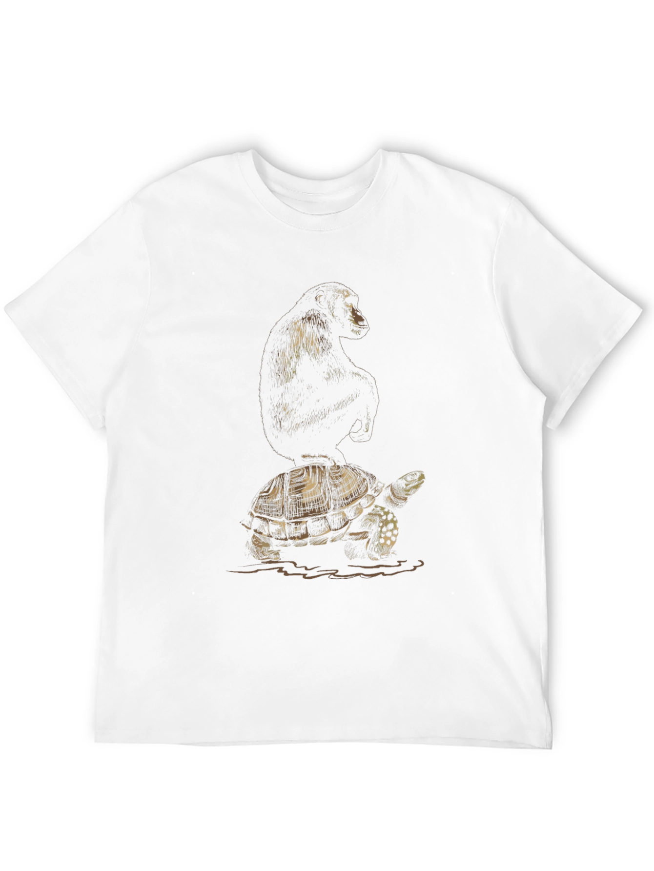 Black Monkey Riding Turtle Graphic Tee - Black view 12