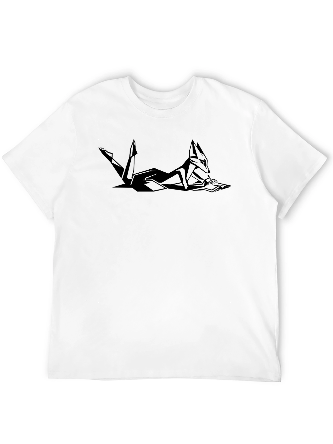 Black Geometric Jackal T-Shirt - Modern Minimalist Design view 12