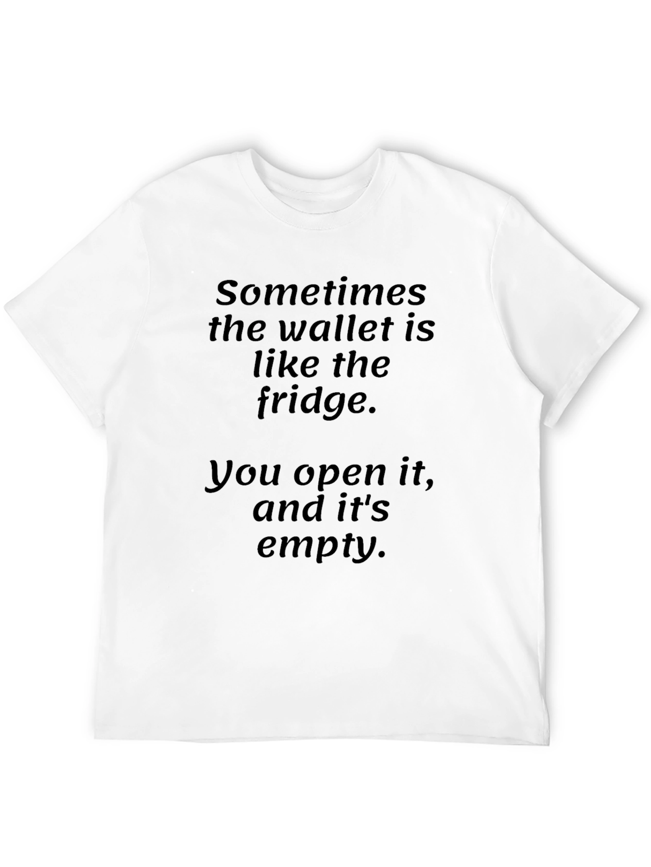 Black Funny Wallet Fridge T-Shirt - Empty Wallet view 12