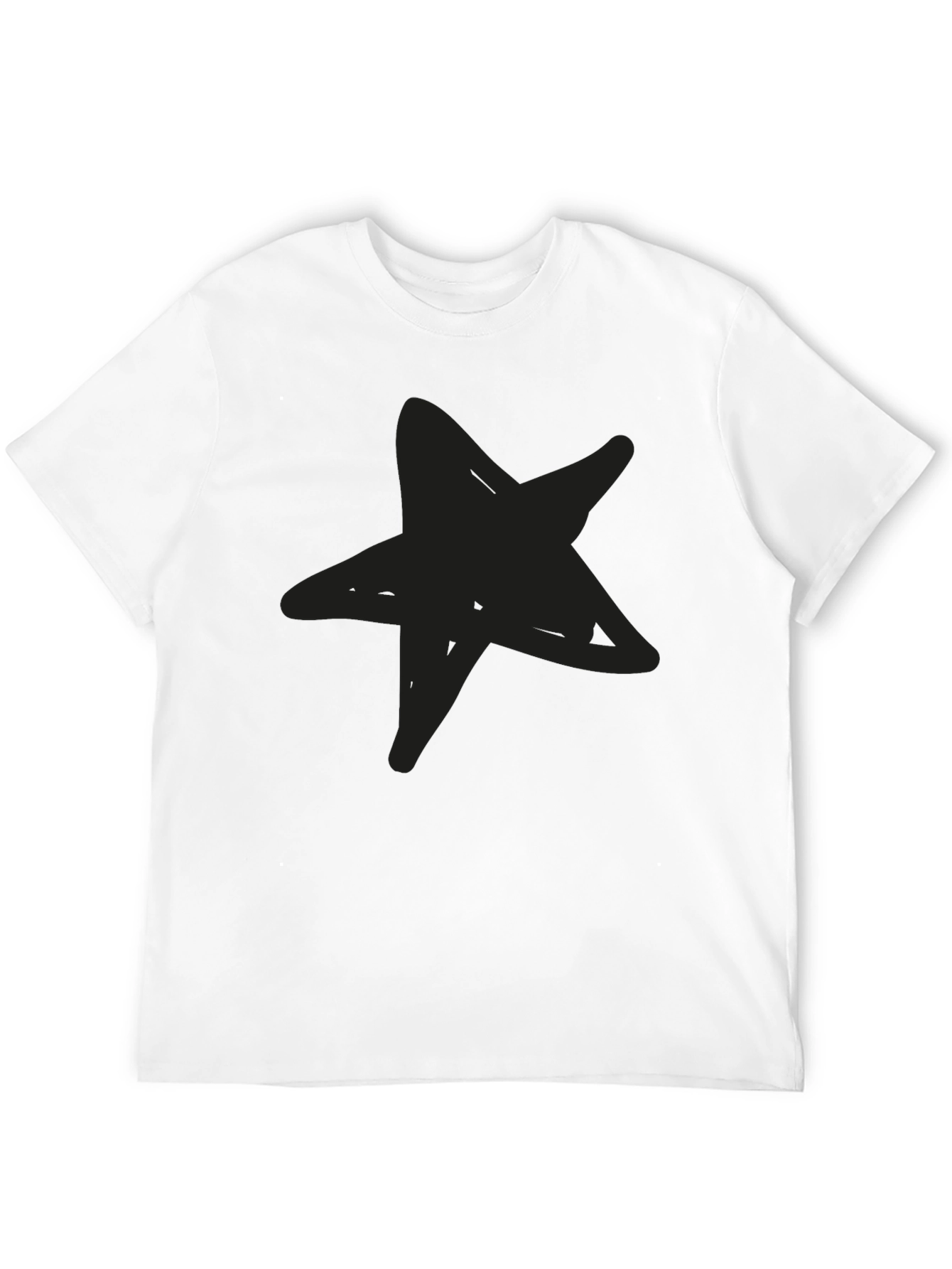 Black Men's Black Star Graphic Tee - Casual Style view 12