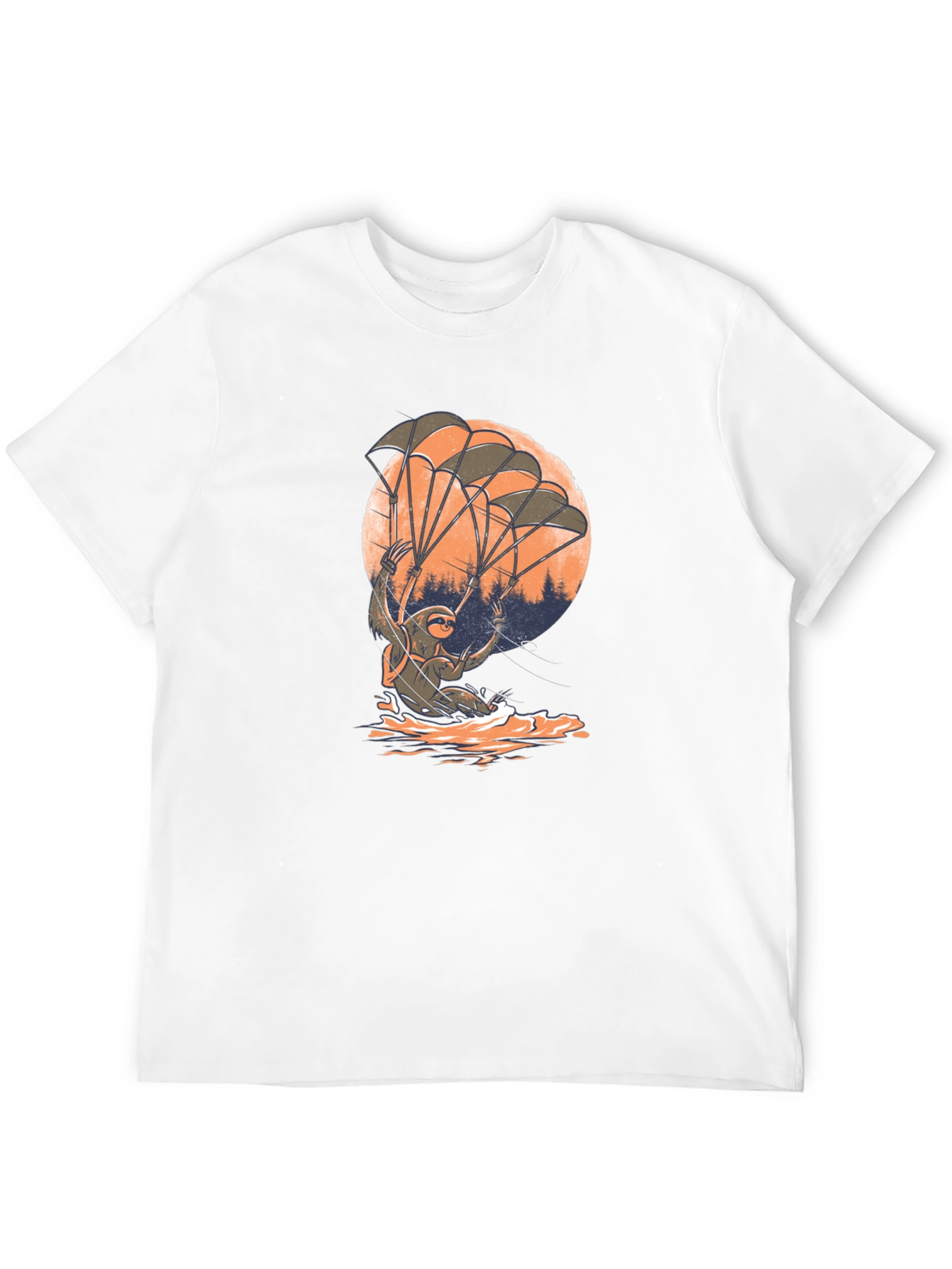 Black Sloth Parachute T-Shirt - Funny & Unique Design view 12