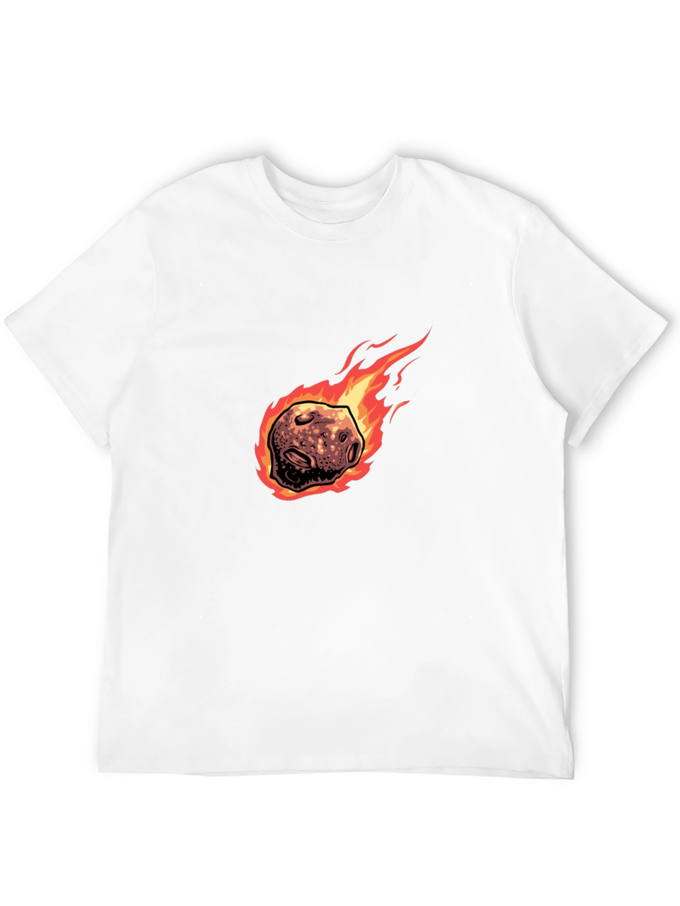 Black Flaming Meteor Graphic Tee - Black Cotton T-Shirt view 12
