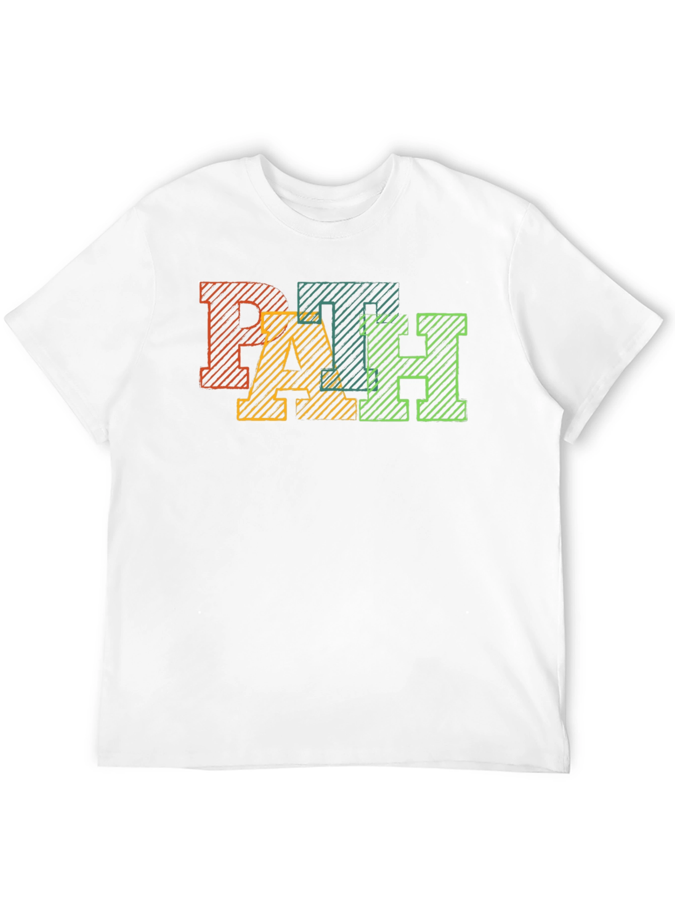 Black PATH Graphic Tee - Cool Striped Letter Design view 12