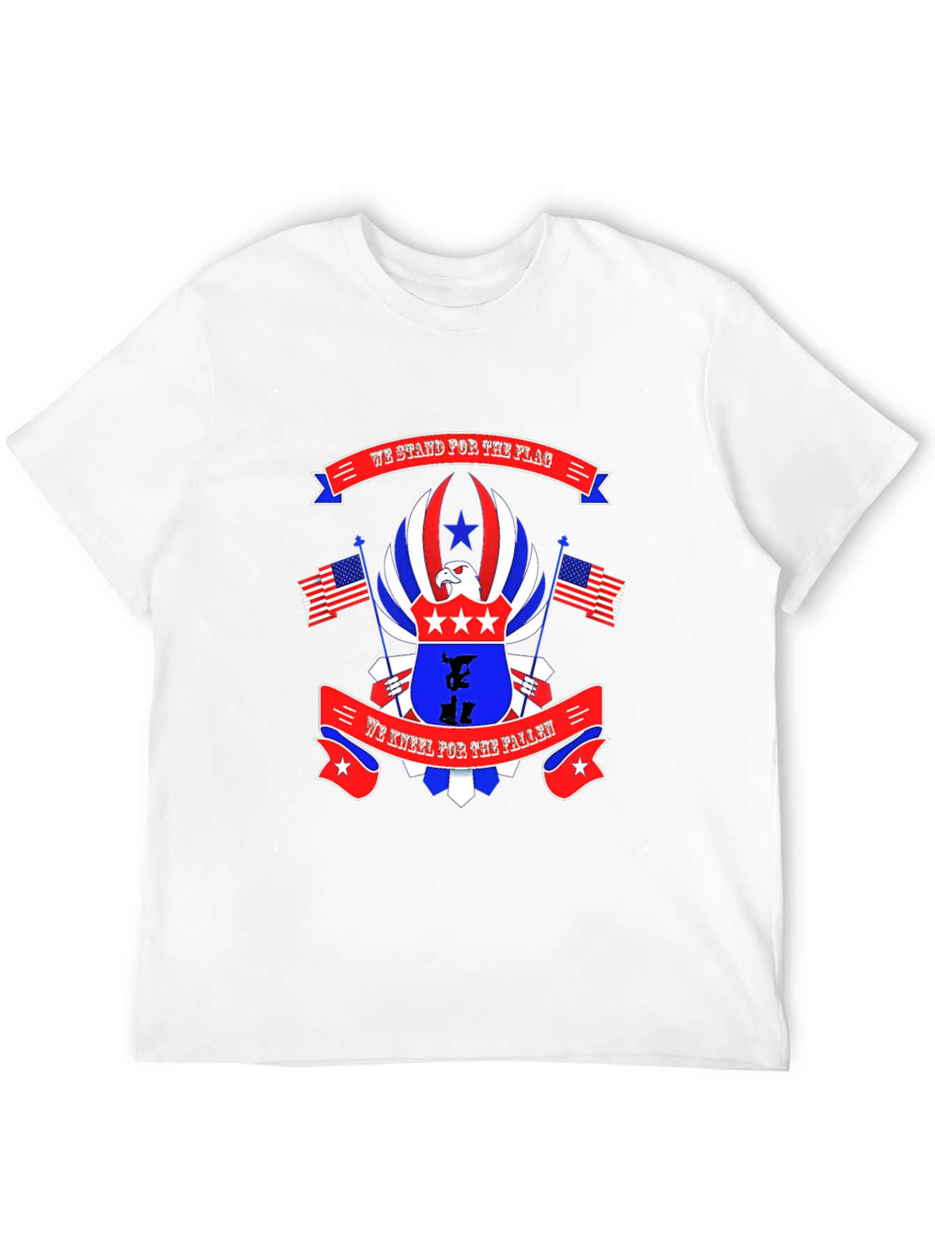 Black Patriotic Eagle T-Shirt We Stand For The Flag We Kneel For The Fallen view 12