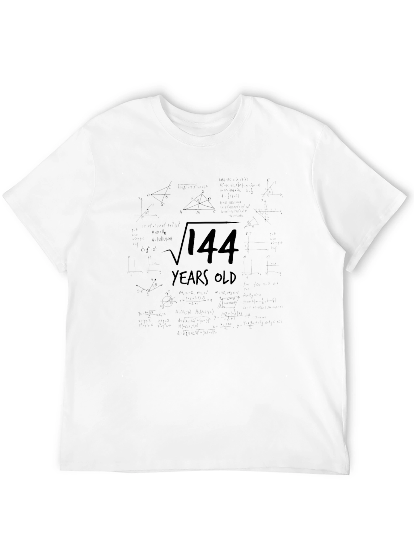 Black Funny 12th Birthday T-Shirt - Square Root of 144 view 12