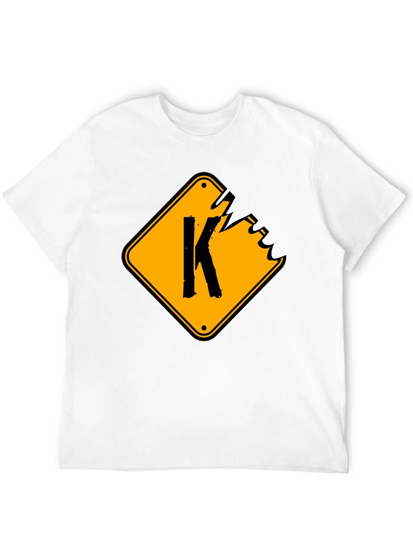 Black Men's Black Graphic T-Shirt with "K" Sign Design view 12