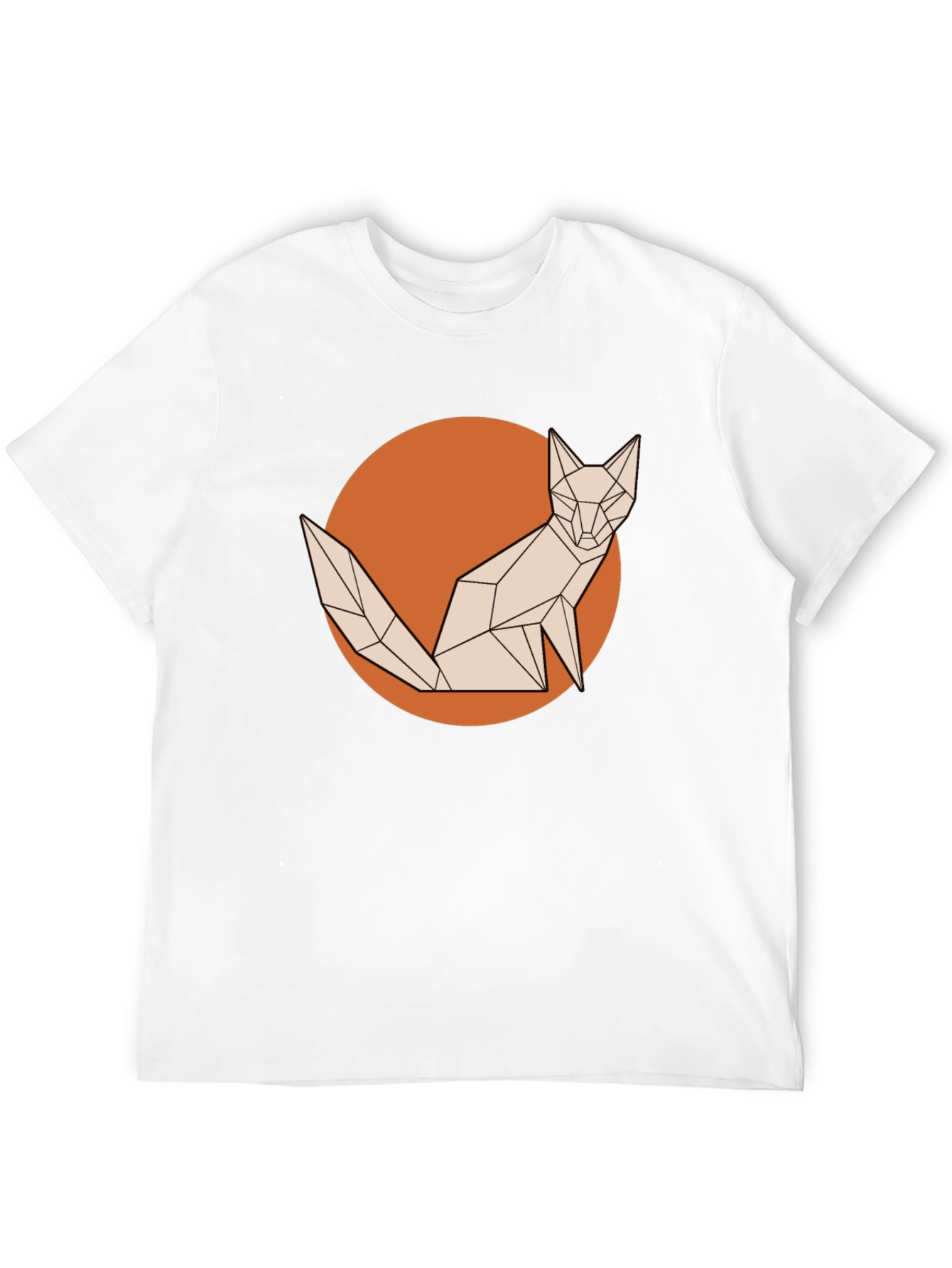 Black Geometric Fox Graphic Tee - Stylish Men's T-Shirt view 12