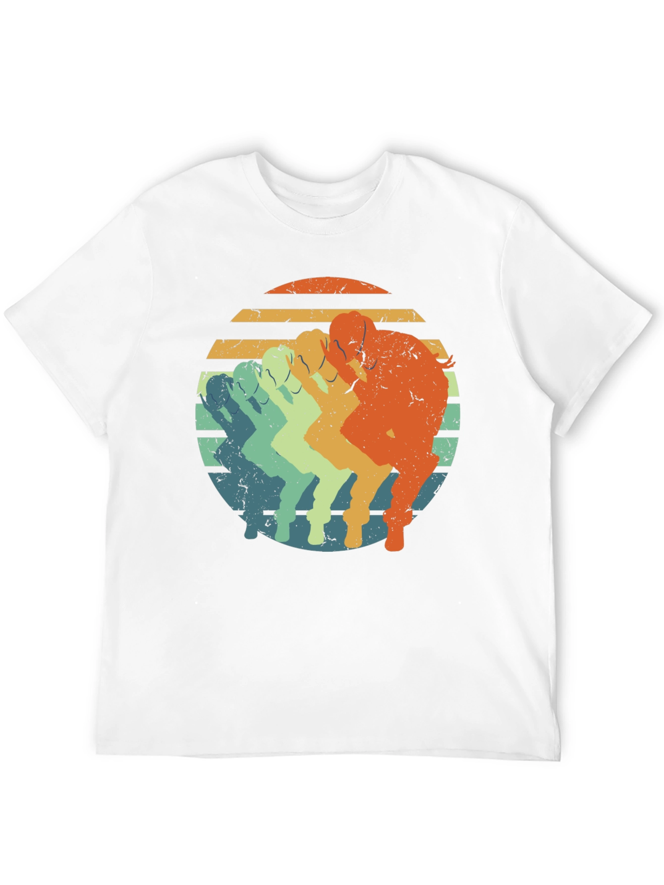 Black Vintage Sunset Running T-Shirt - Retro Style view 12