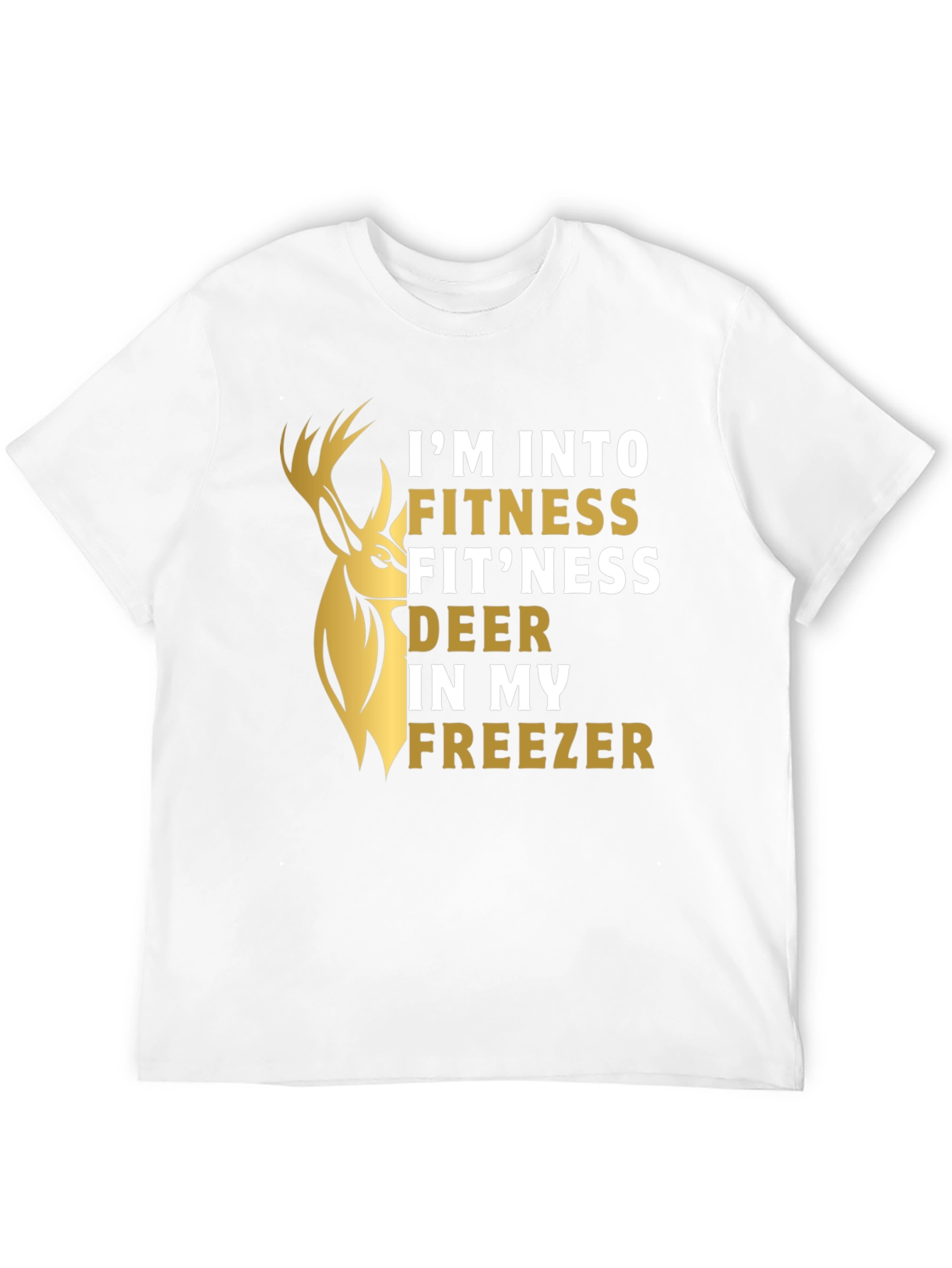 Black Fitness Fit'ness Deer Funny Graphic T-Shirt view 12