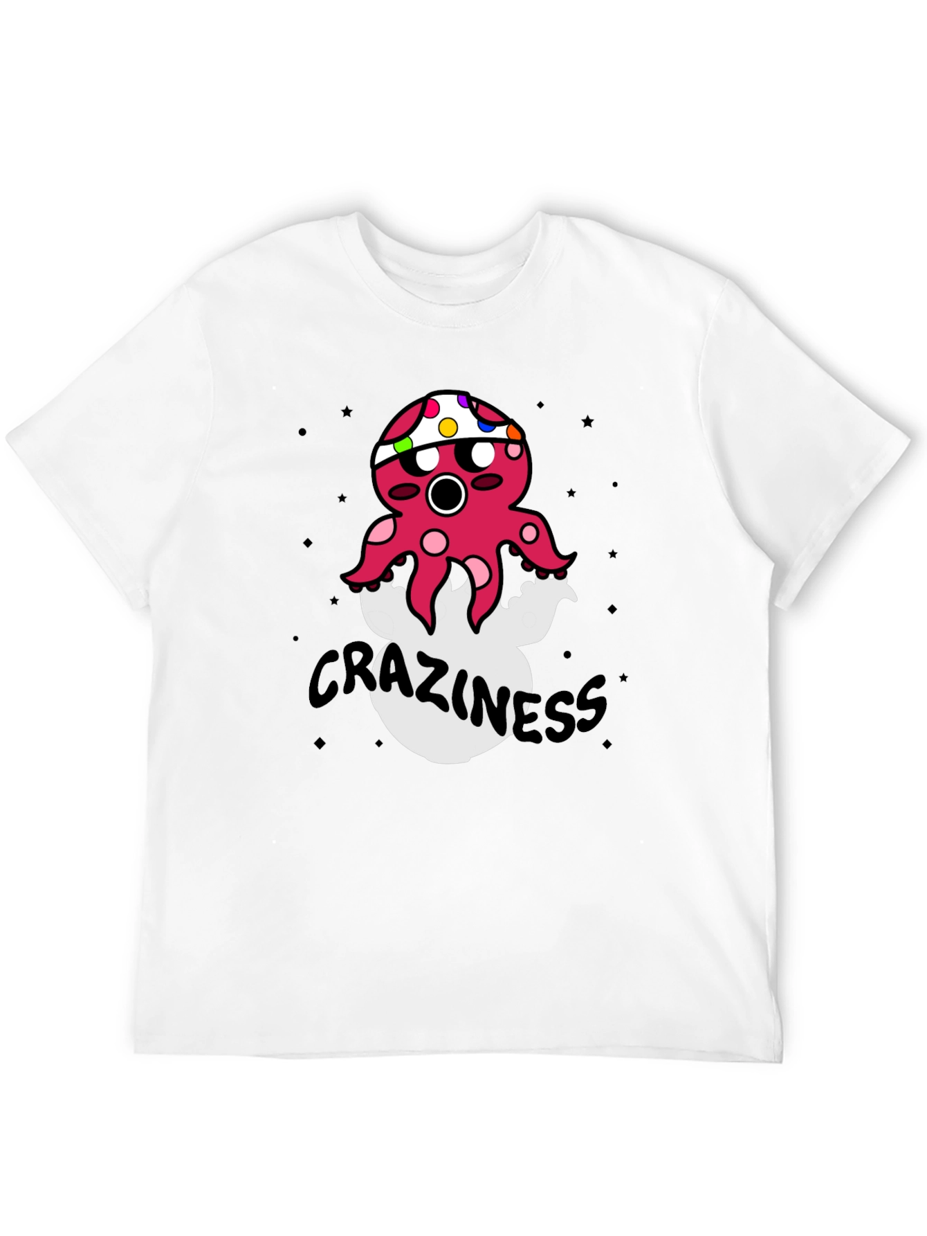 Black Crazy Octopus Graphic T-Shirt view 12
