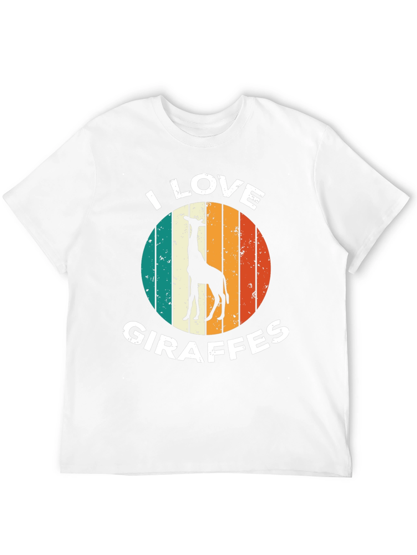 Black I Love Giraffes T-Shirt Retro Style view 12