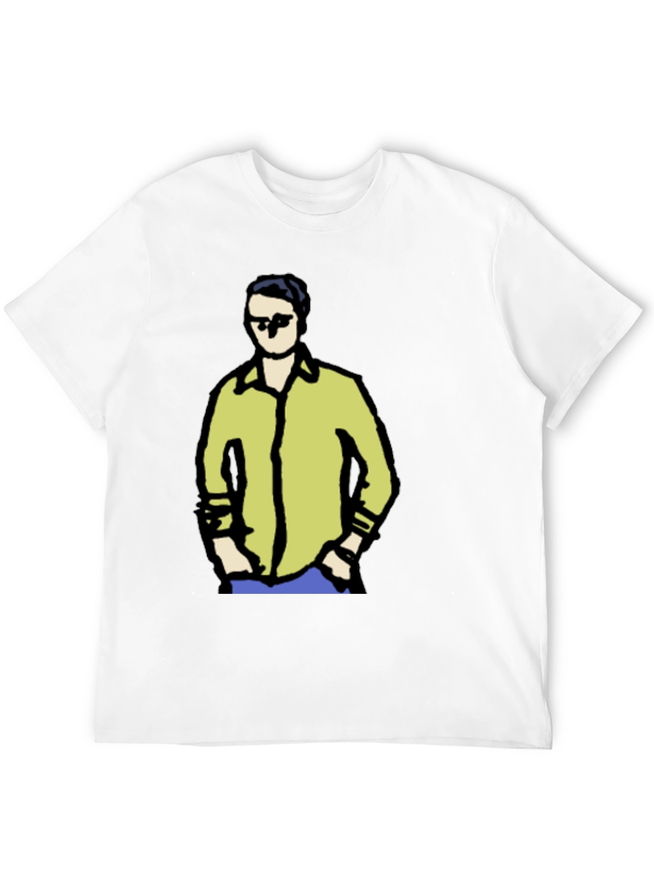 Black Cool Cartoon Guy Graphic Tee - Black view 12