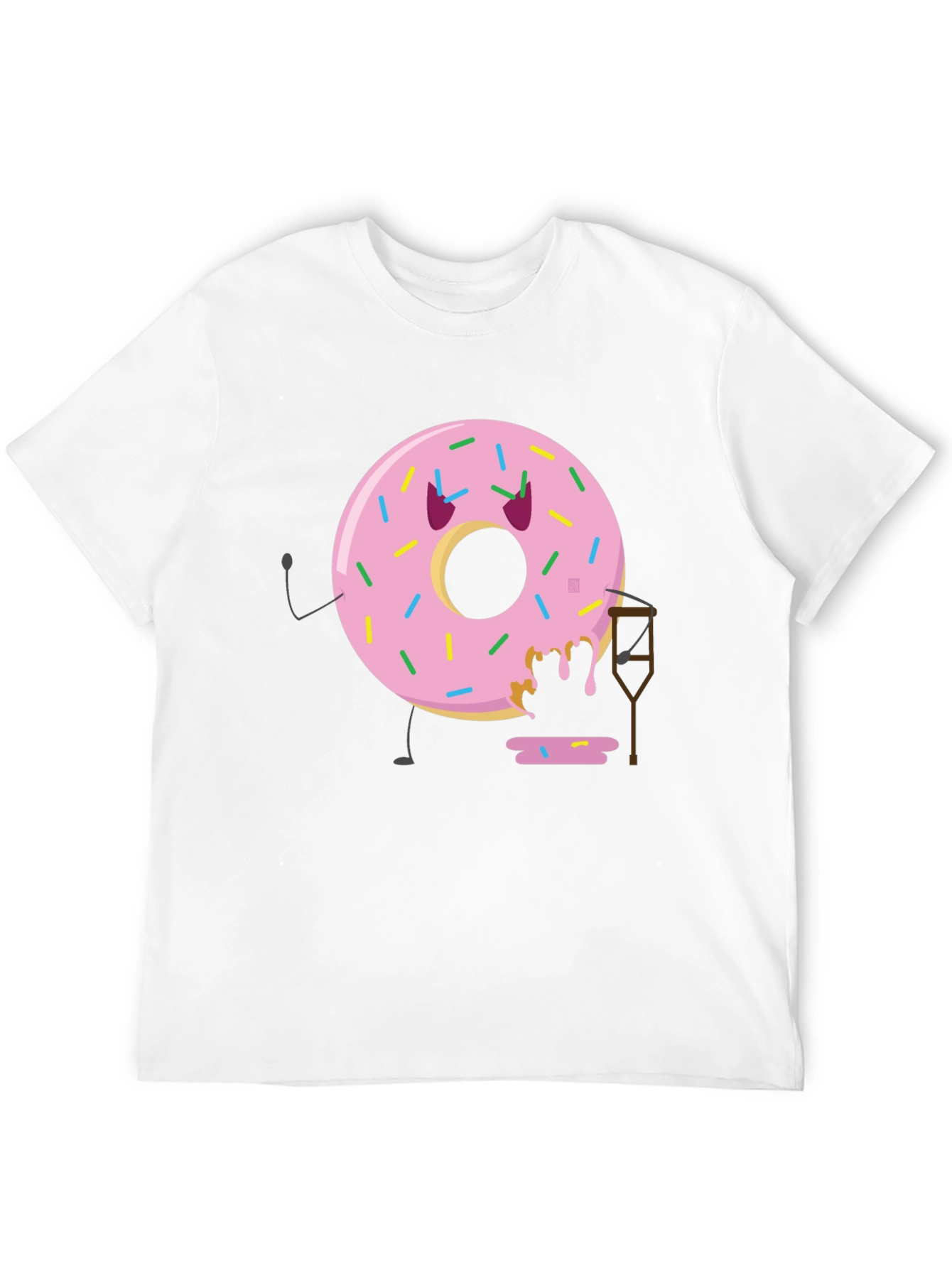 Black Funny Injured Donut T-Shirt view 12