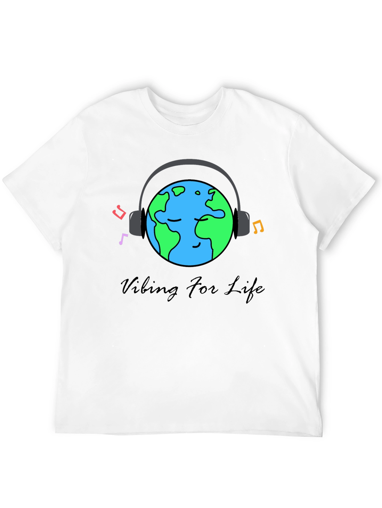 Black Vibing For Life Black Graphic Tee view 12