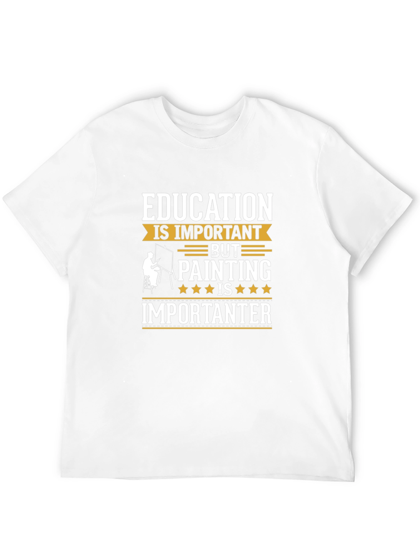 Black Education vs Painting Funny Graphic Tee view 12