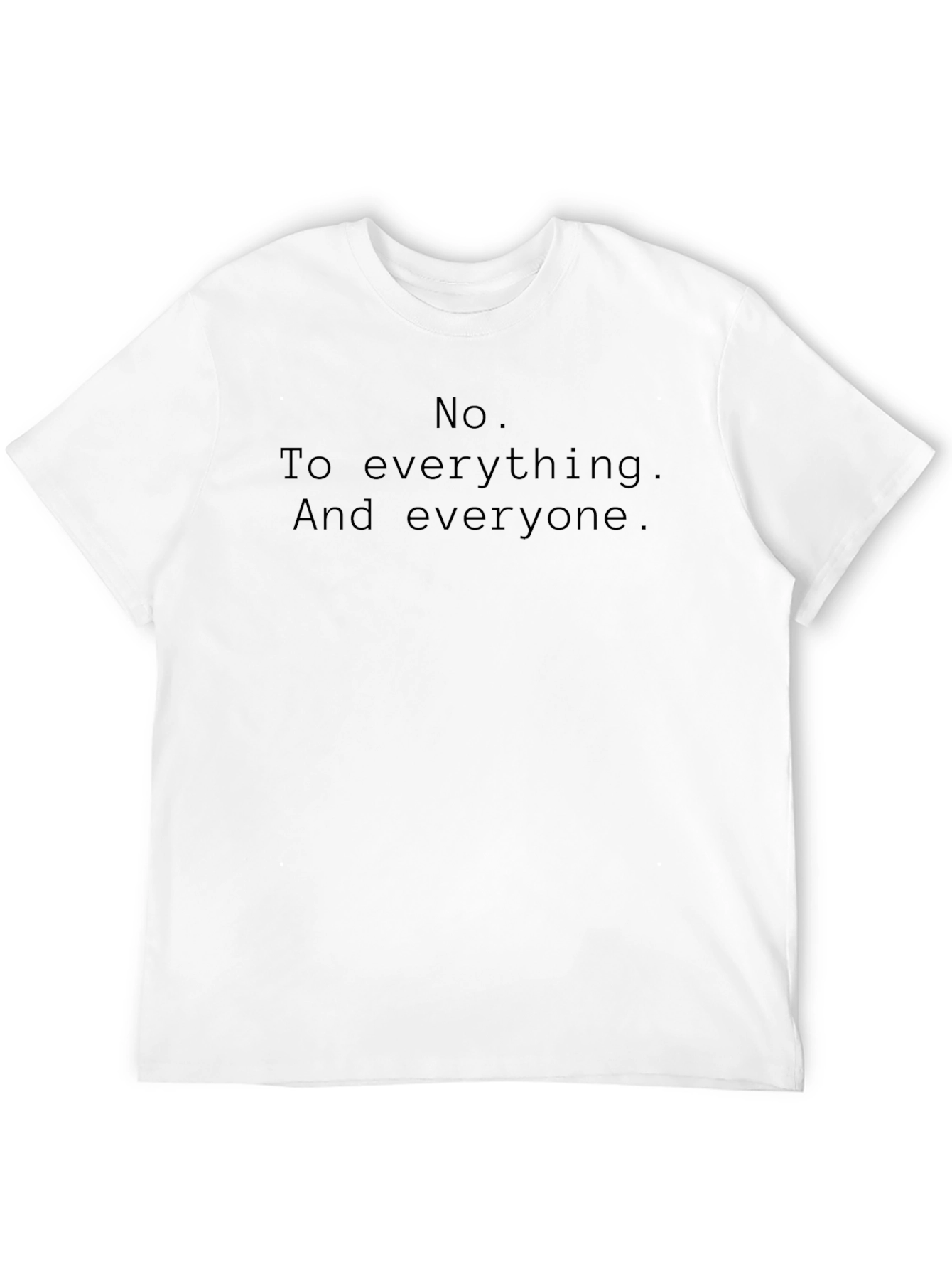 Black Sarcastic "No" Graphic Tee - Black Cotton Comfort view 12