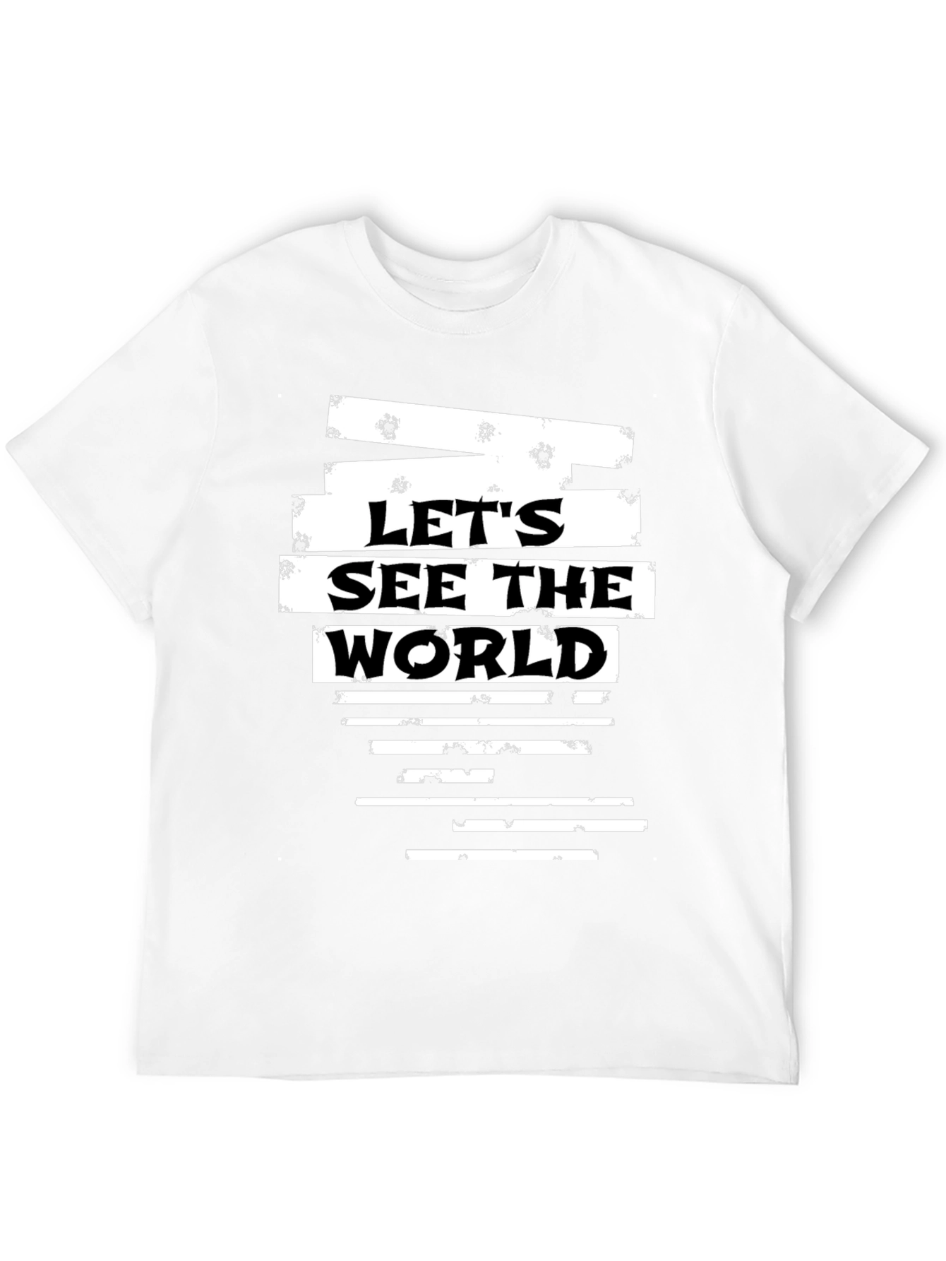 Black Let's See The World Graphic T-Shirt view 12