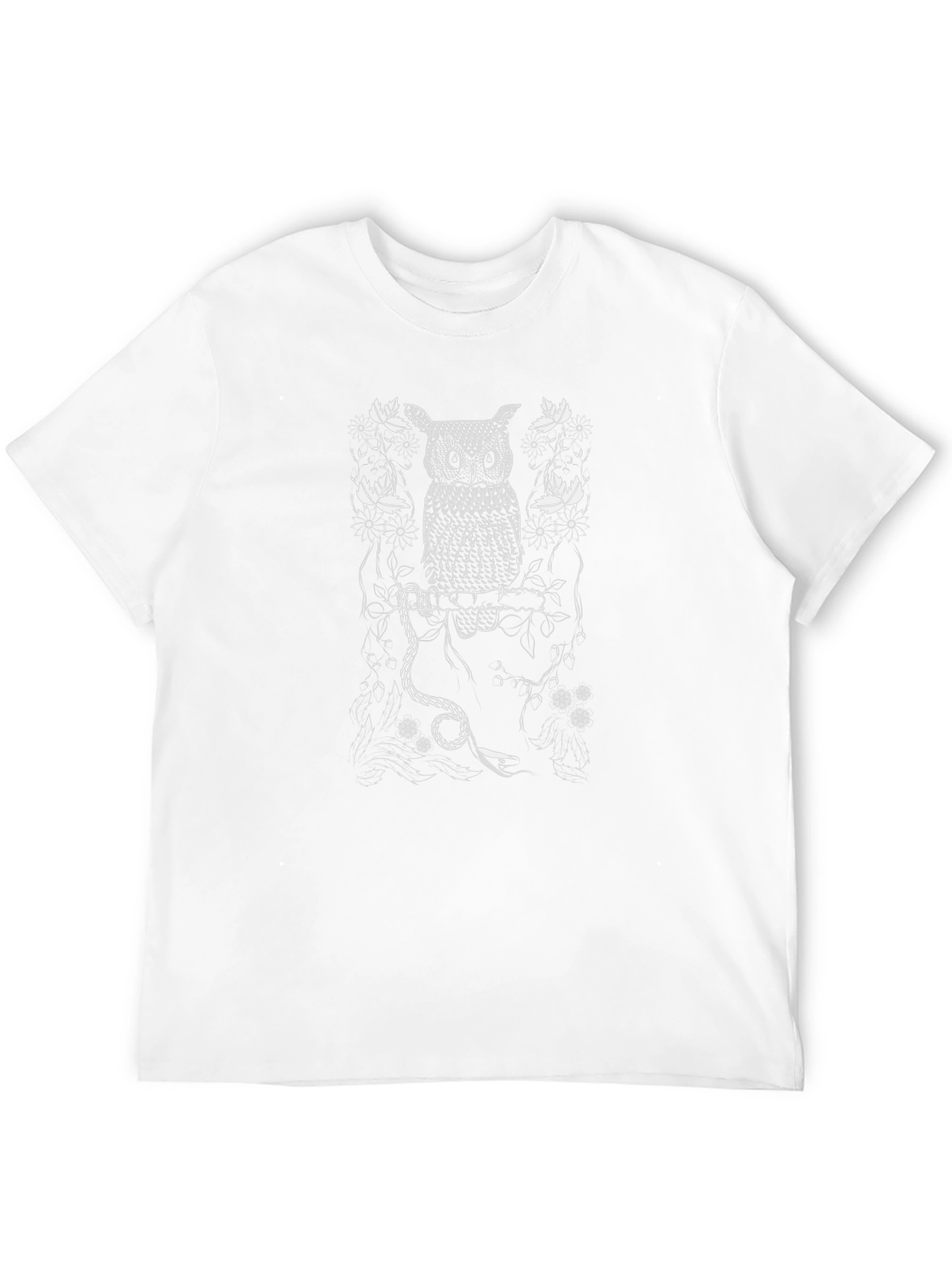 Black Owl Graphic Print Crew Neck T-Shirt view 12