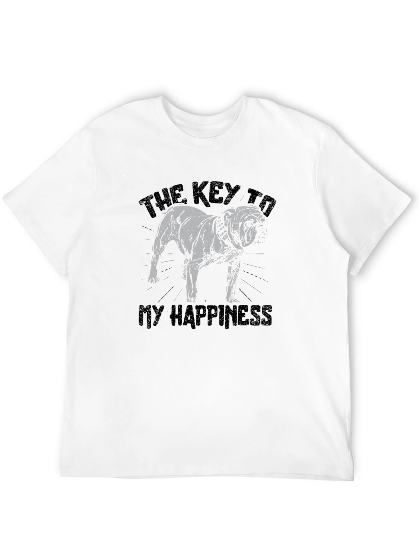 Black Bulldog Happiness Graphic T-Shirt - Black view 12