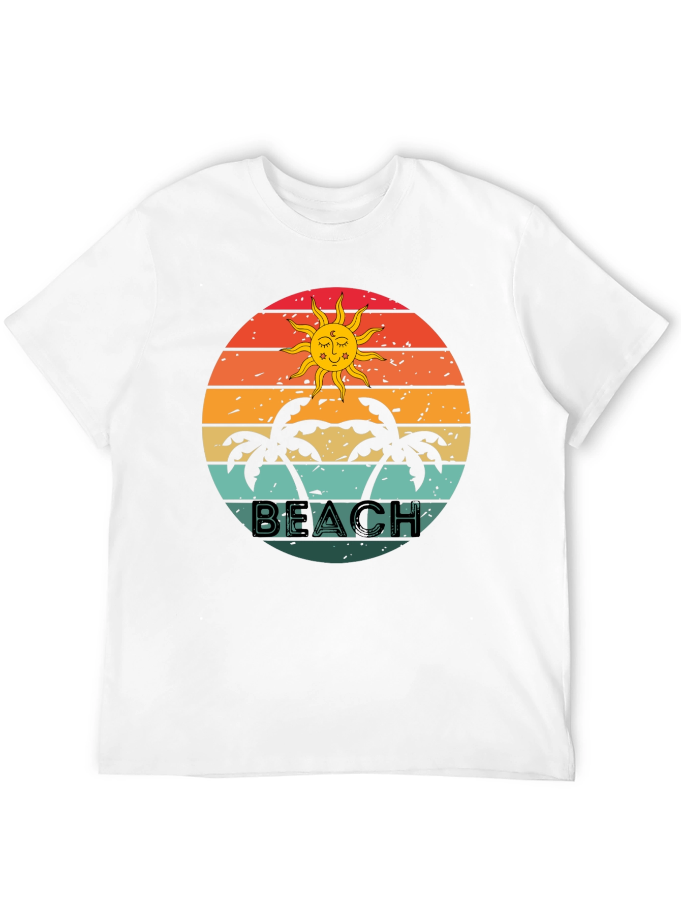 Black Retro Beach Graphic Tee - Palm Tree Sunset T-Shirt view 12