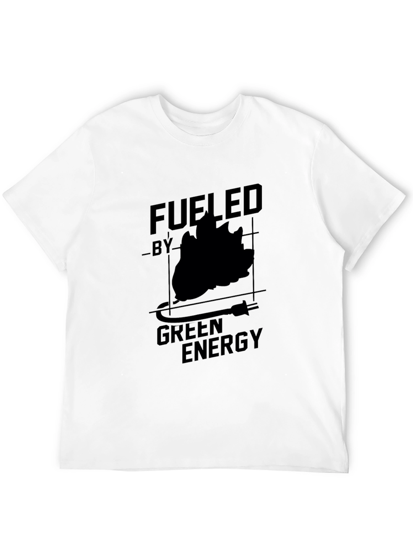 Black Fueled by Green Energy Black Graphic Tee view 12