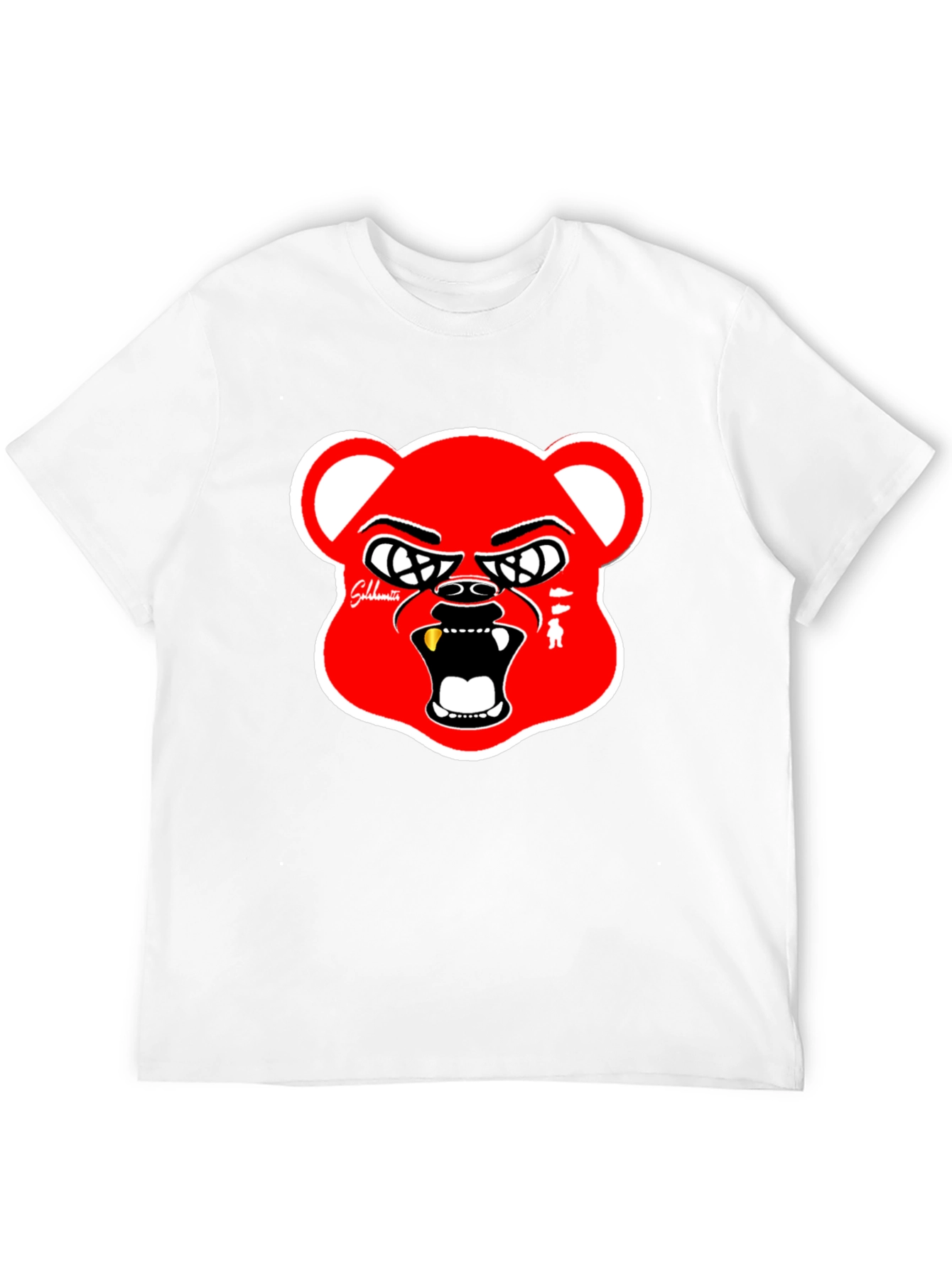 Black Red Bear Graphic Black T-Shirt view 12