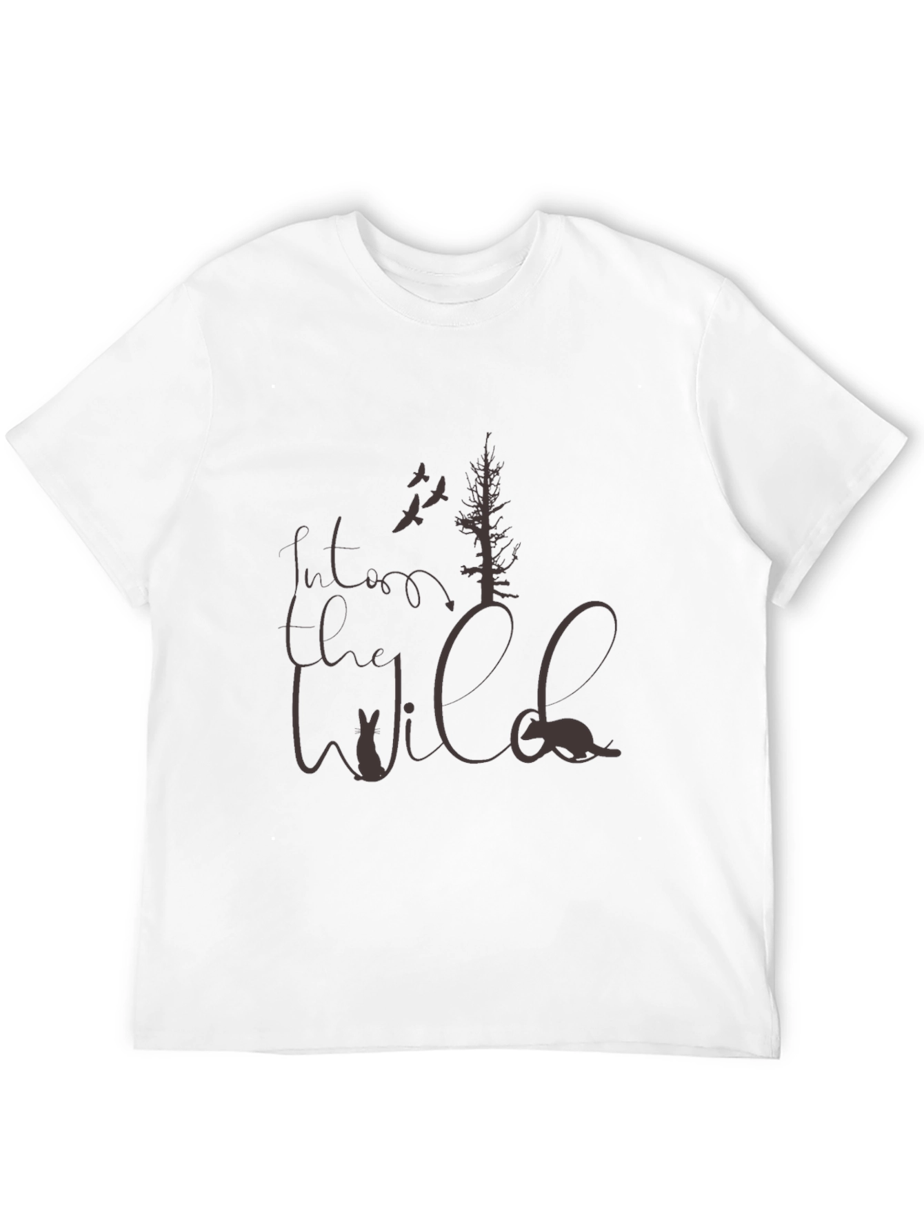 Black Into the Wild T-Shirt - Nature Graphic Tee view 12