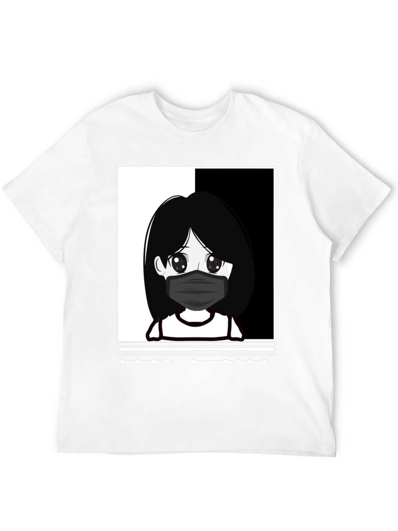 Black Anime Girl Masked Black T-Shirt view 12