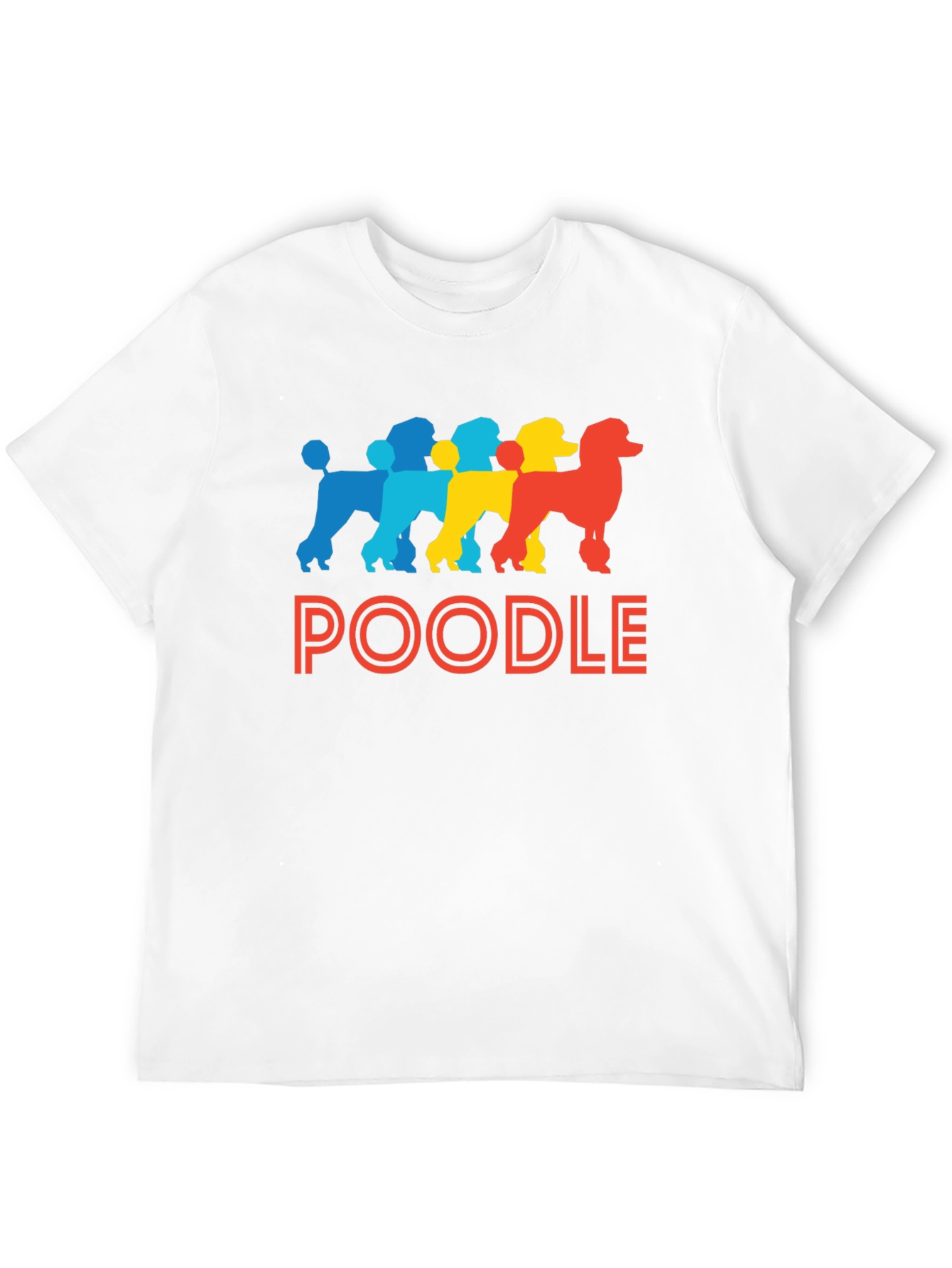 Black Colorful Poodle Silhouette T-Shirt view 12