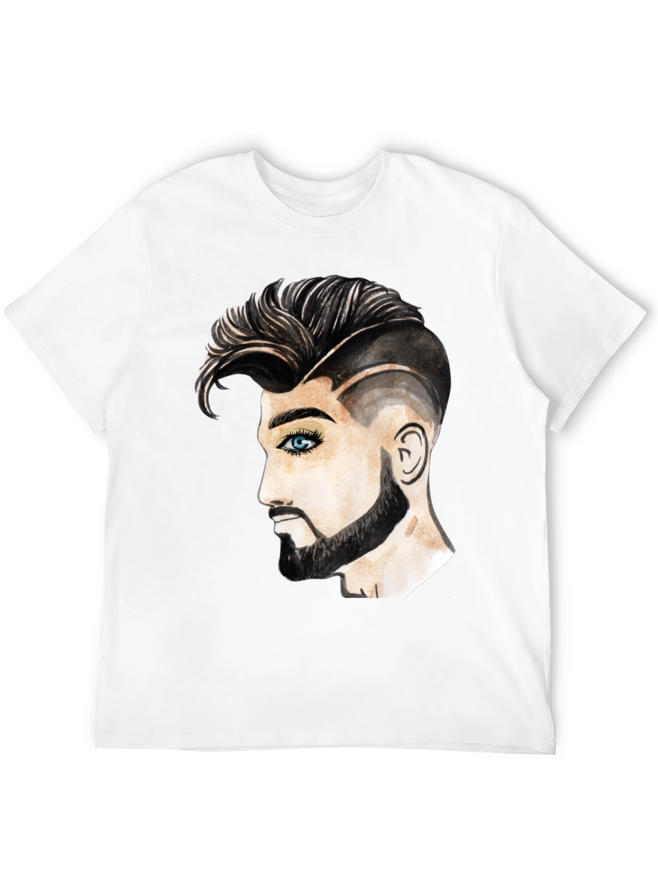 Black Graphic Print Men's T-Shirt - Handsome Man Design view 12