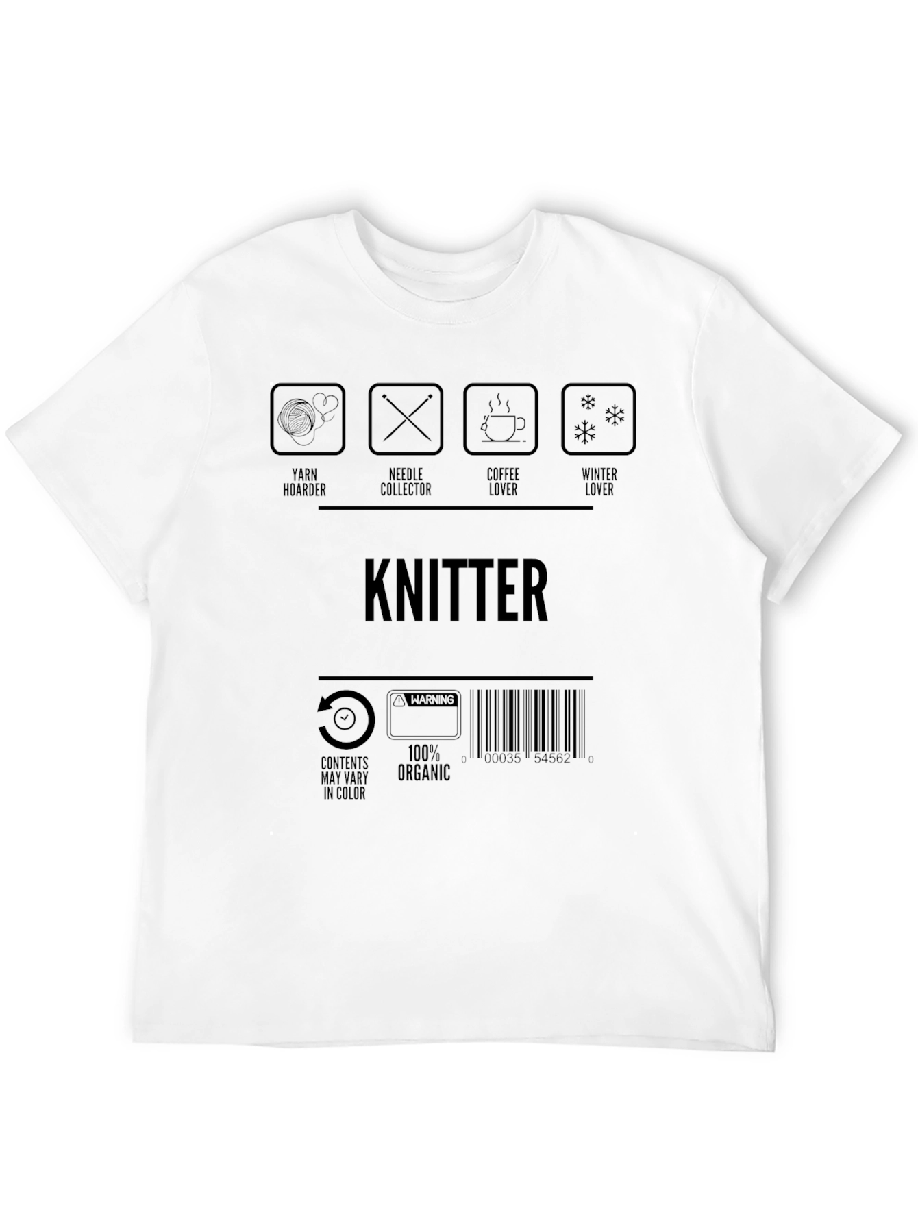 Black Knitter T-Shirt - Yarn, Needles, Coffee, Winter Lover view 12