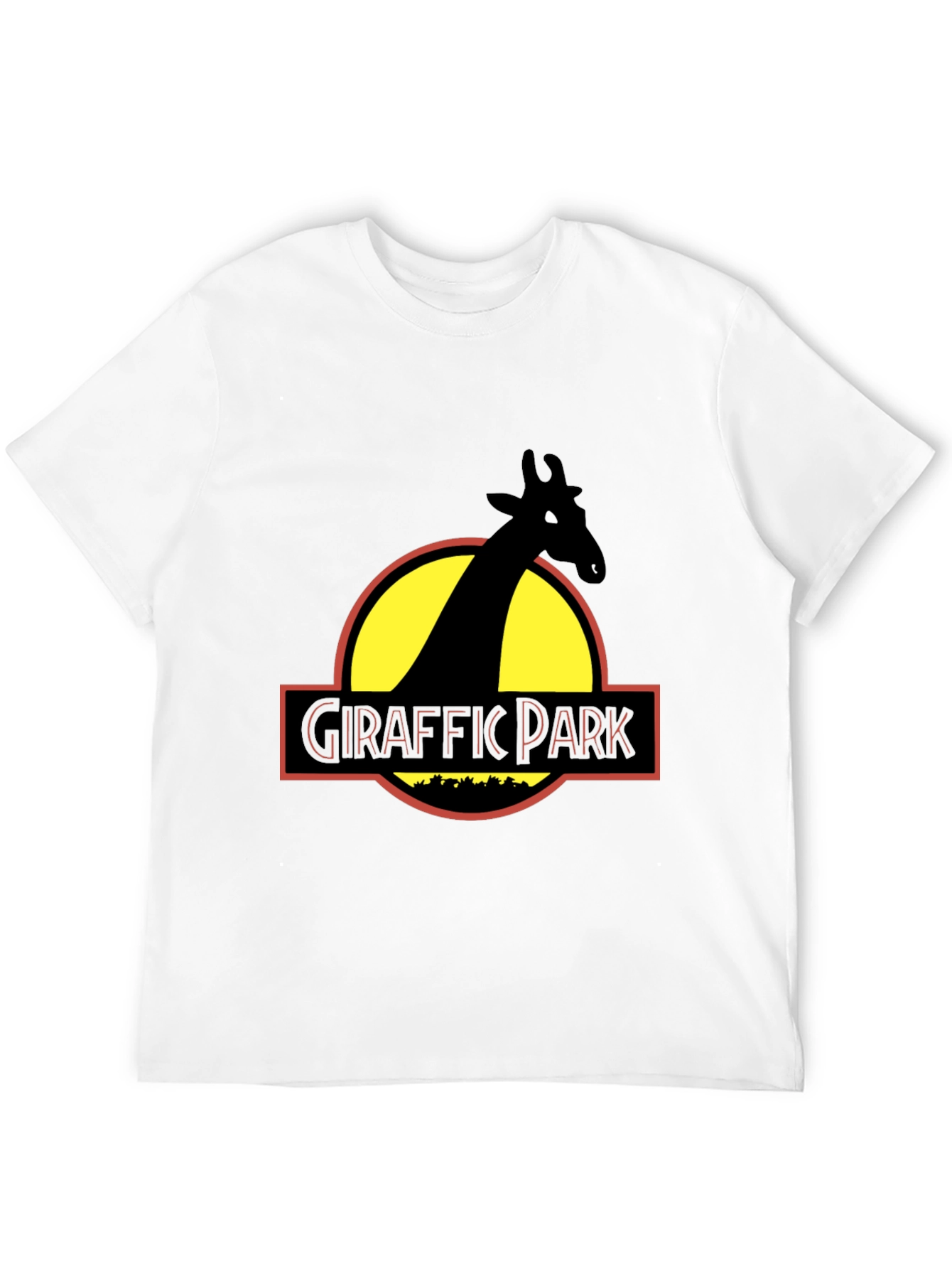 Black Giraffe Park Graphic Tee - Jurassic Humor T-Shirt view 12