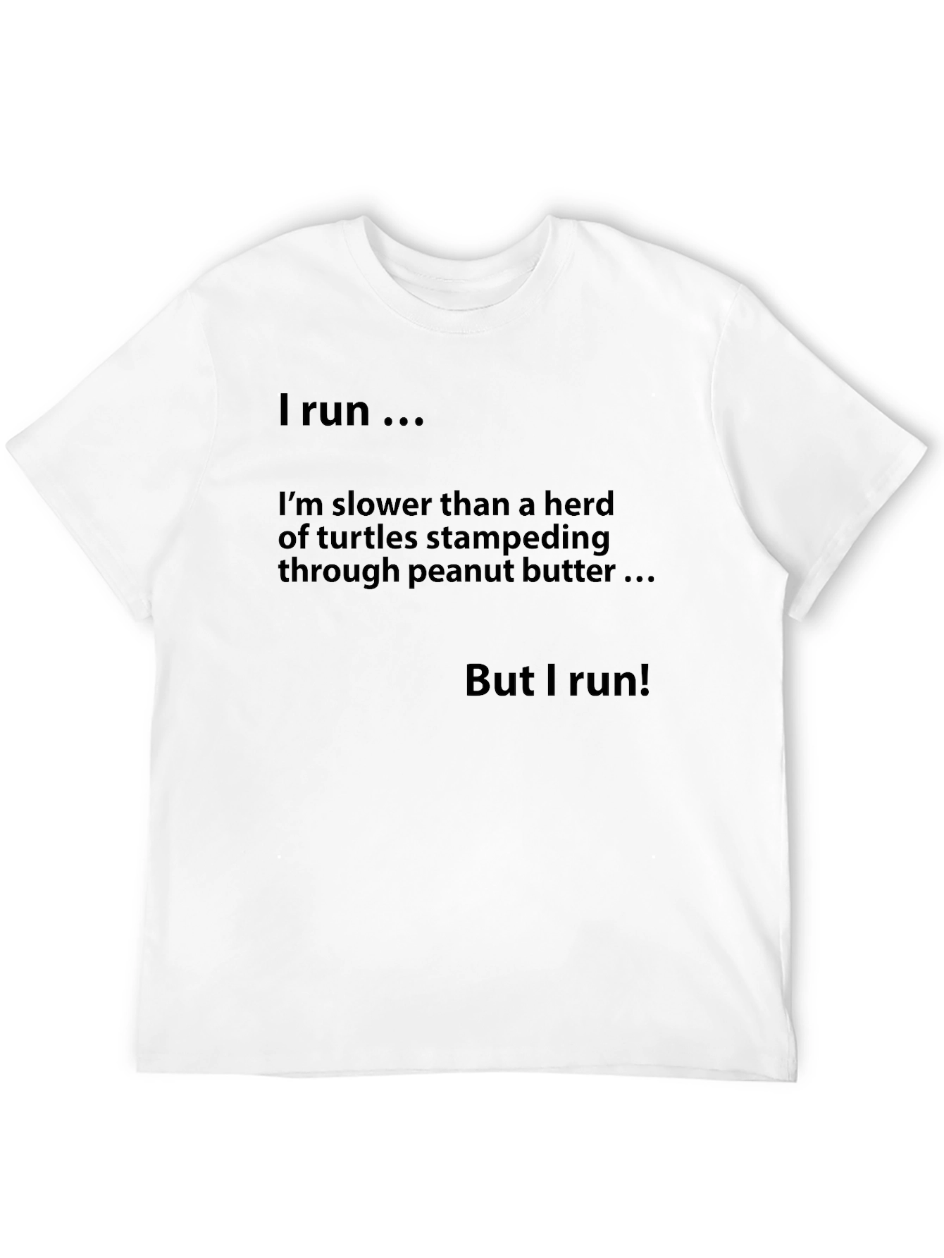 Black Humorous Runner's T-Shirt - Slower Than Turtles view 12