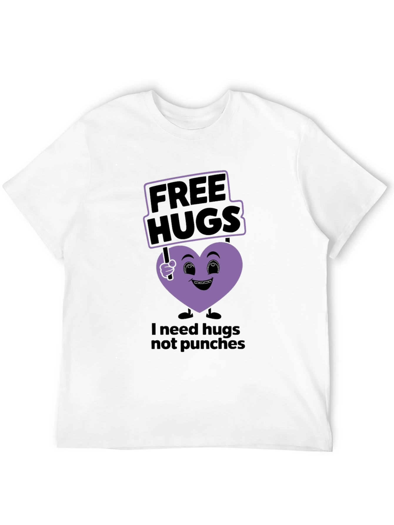 Black Free Hugs T-Shirt - Needs Hugs, Not Punches view 12