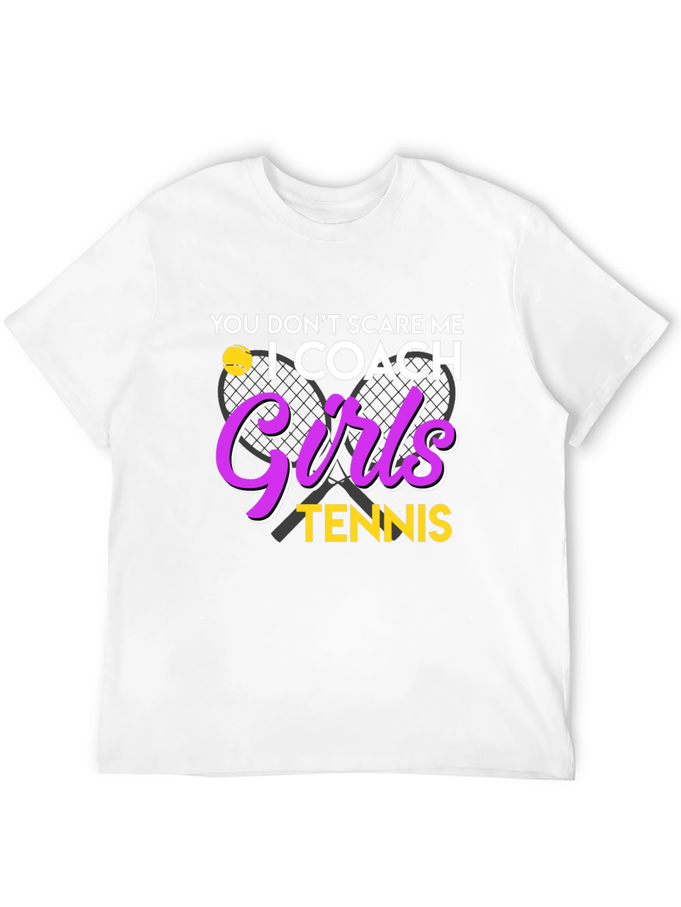 Black Funny Tennis Coach T-Shirt - Girls Tennis Design view 12