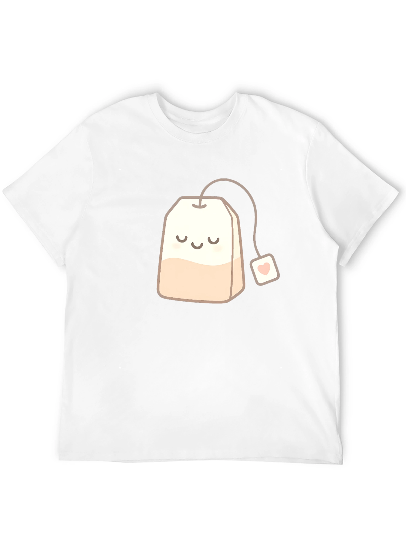 Black Cute Smiling Teabag Black T-Shirt view 12