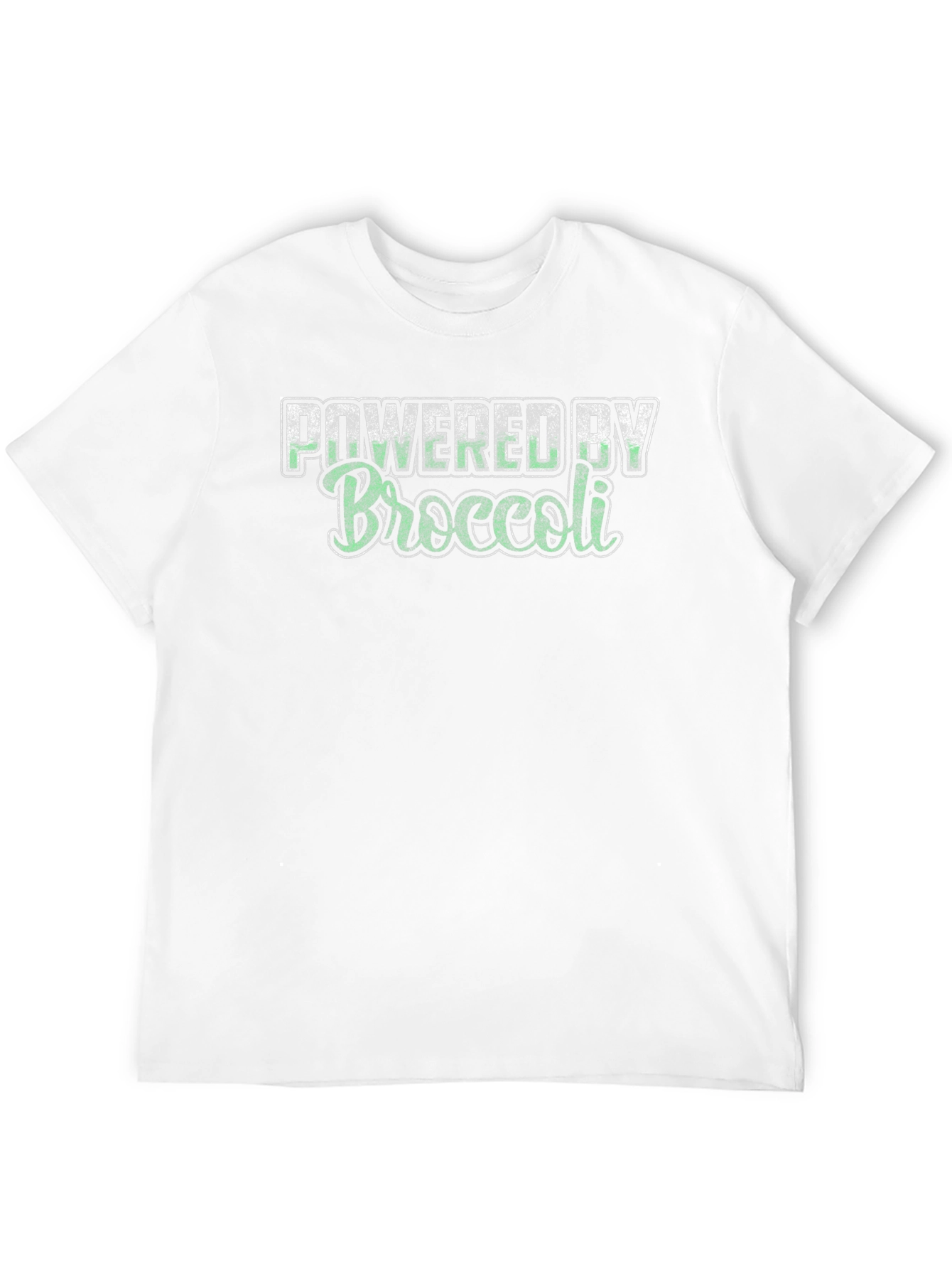 Black Powered by Broccoli Funny T-Shirt Vegan view 12