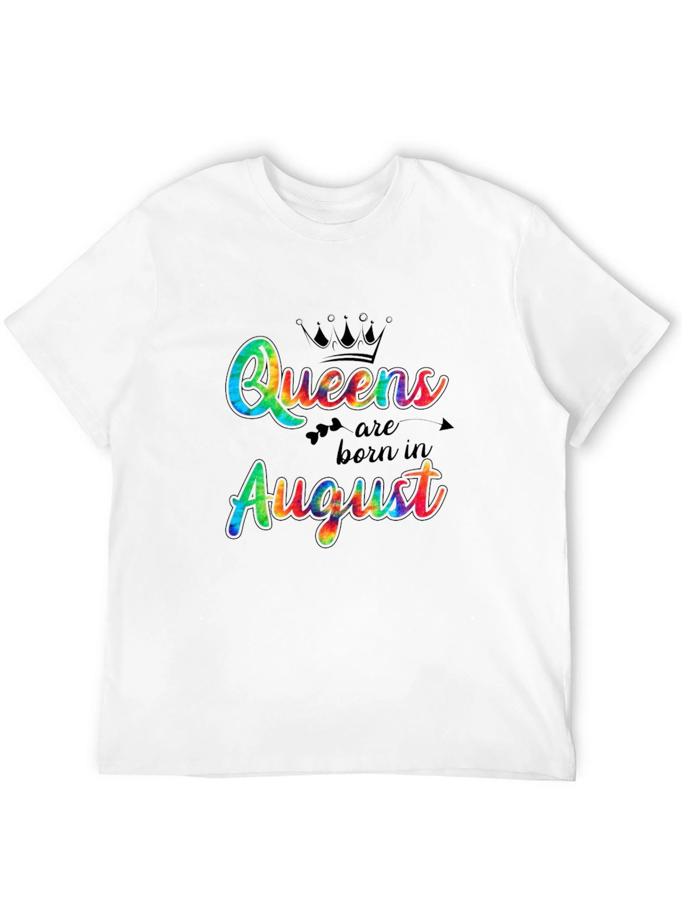 Black Queens Born in August Tie-Dye T-Shirt view 12