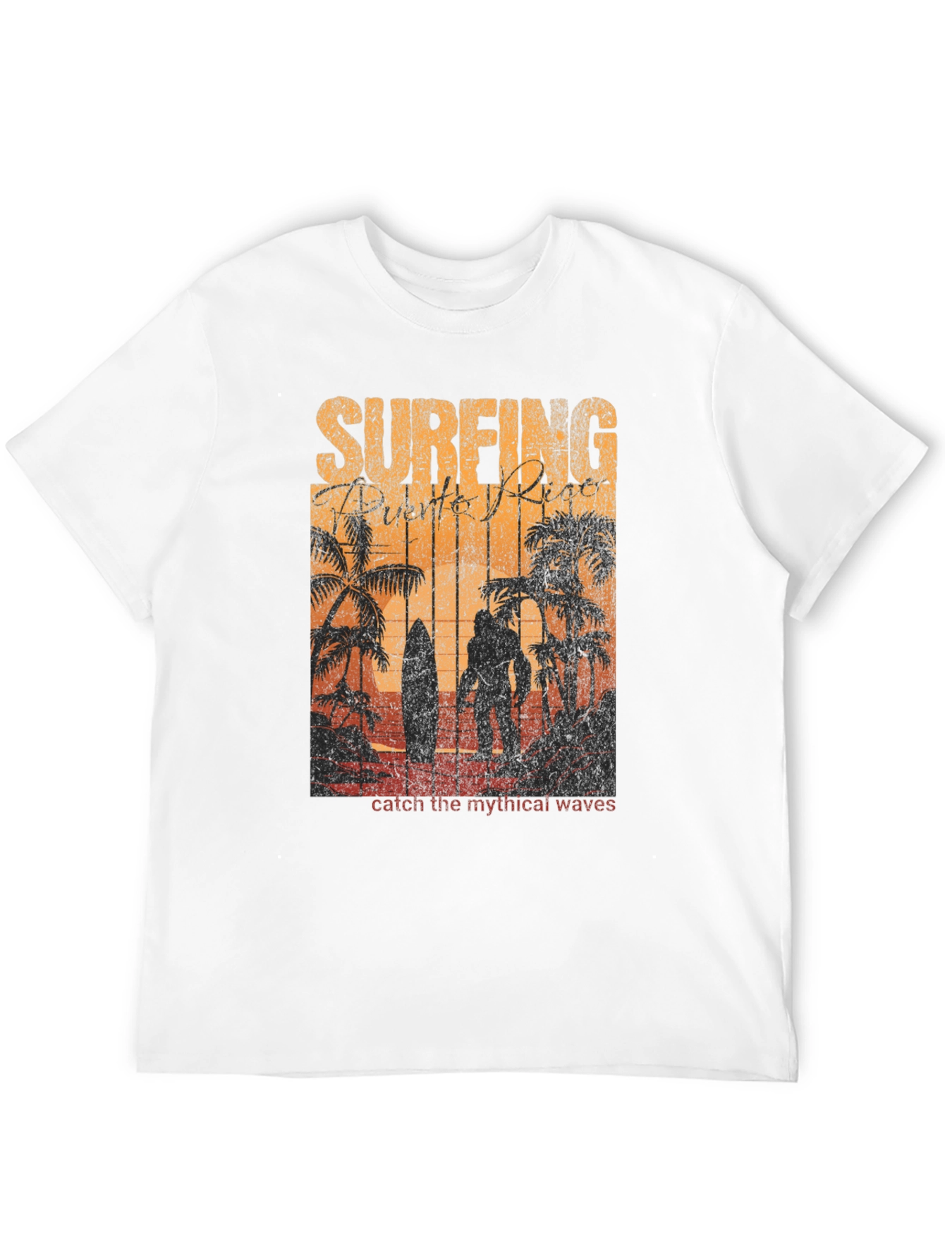 Surfing Puerto Rico Bigfoot Graphic Tee - 12
