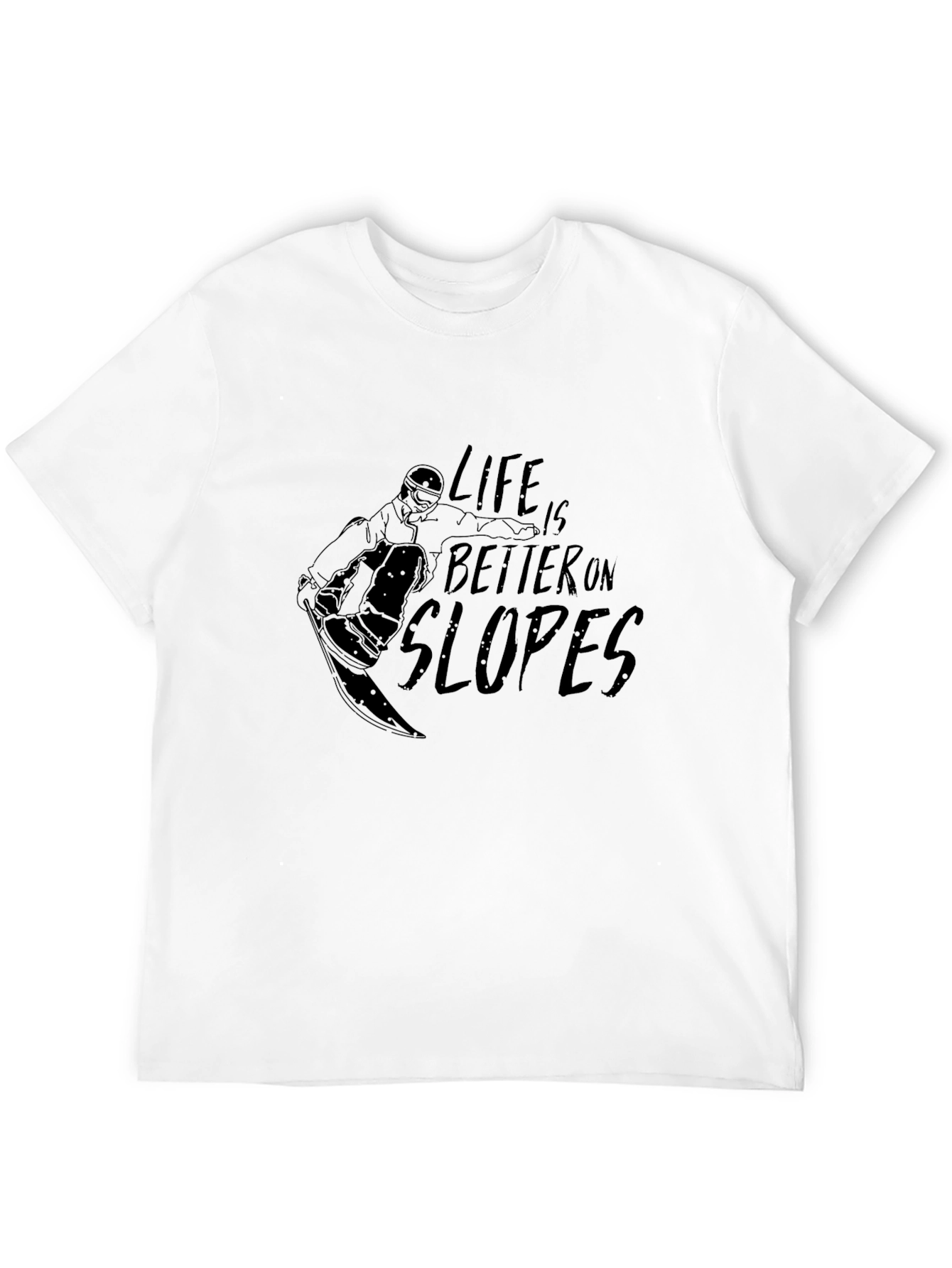 Black Life is Better on Slopes Black Graphic Tee view 12