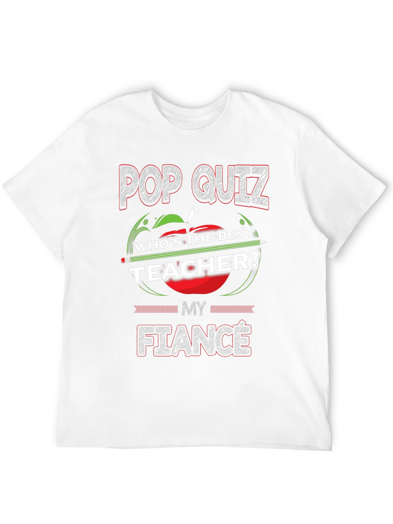 Black Pop Quiz My Fiance Teacher T-Shirt view 12