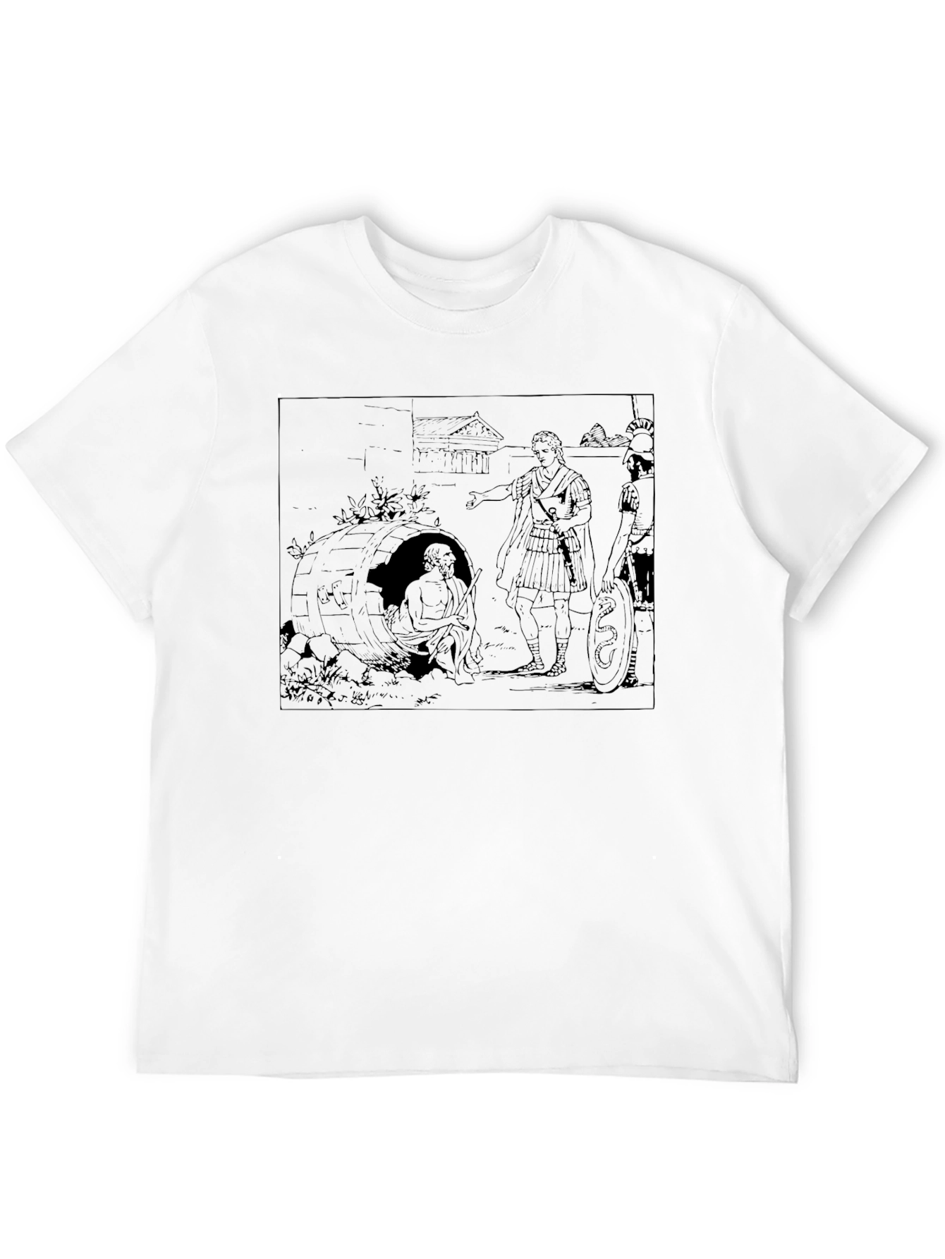 Black Diogenes in a Barrel T-Shirt view 12