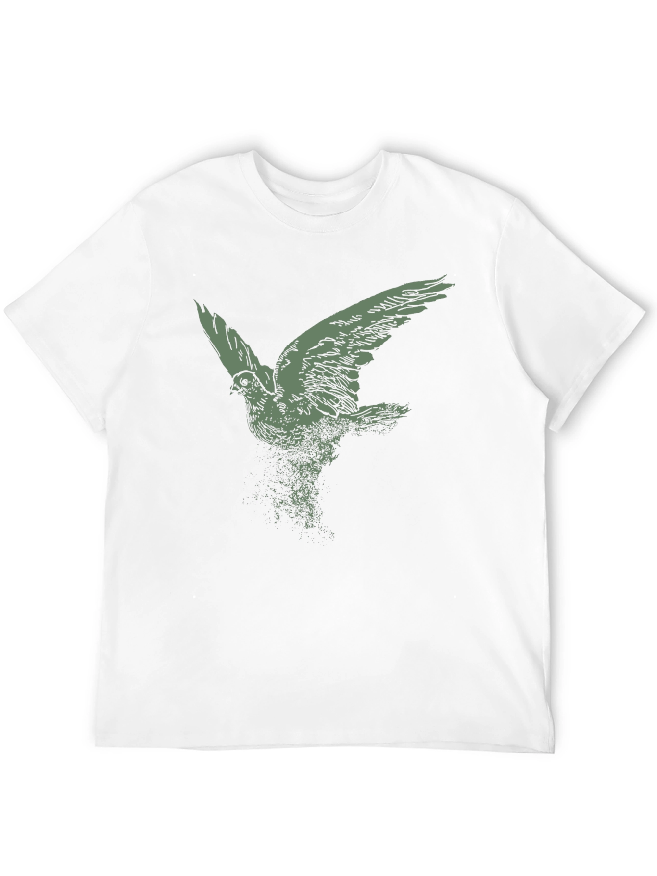 Black Men's Black T-Shirt with Flying Bird Graphic view 12