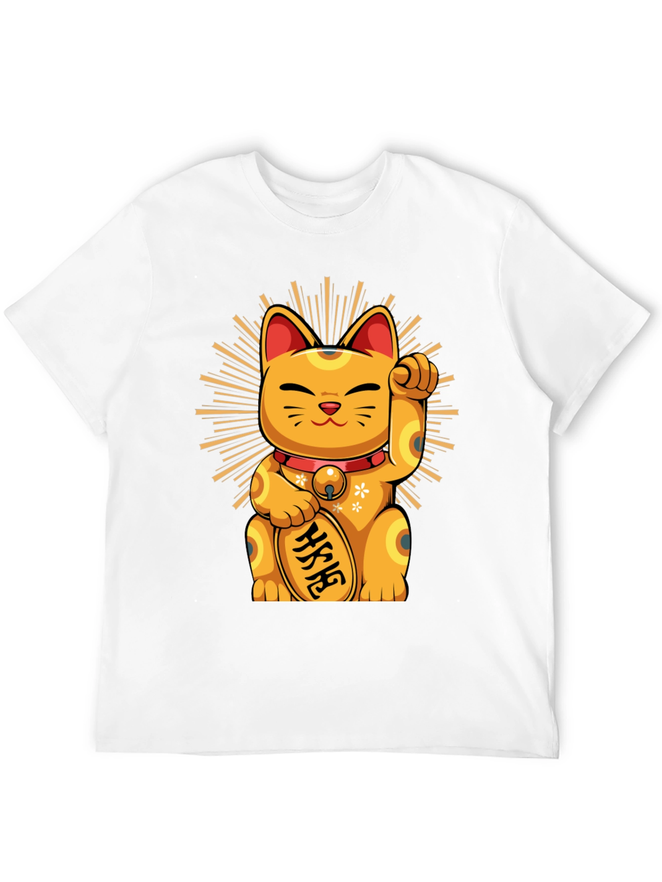 Black Lucky Cat Graphic T-Shirt - Unisex view 12