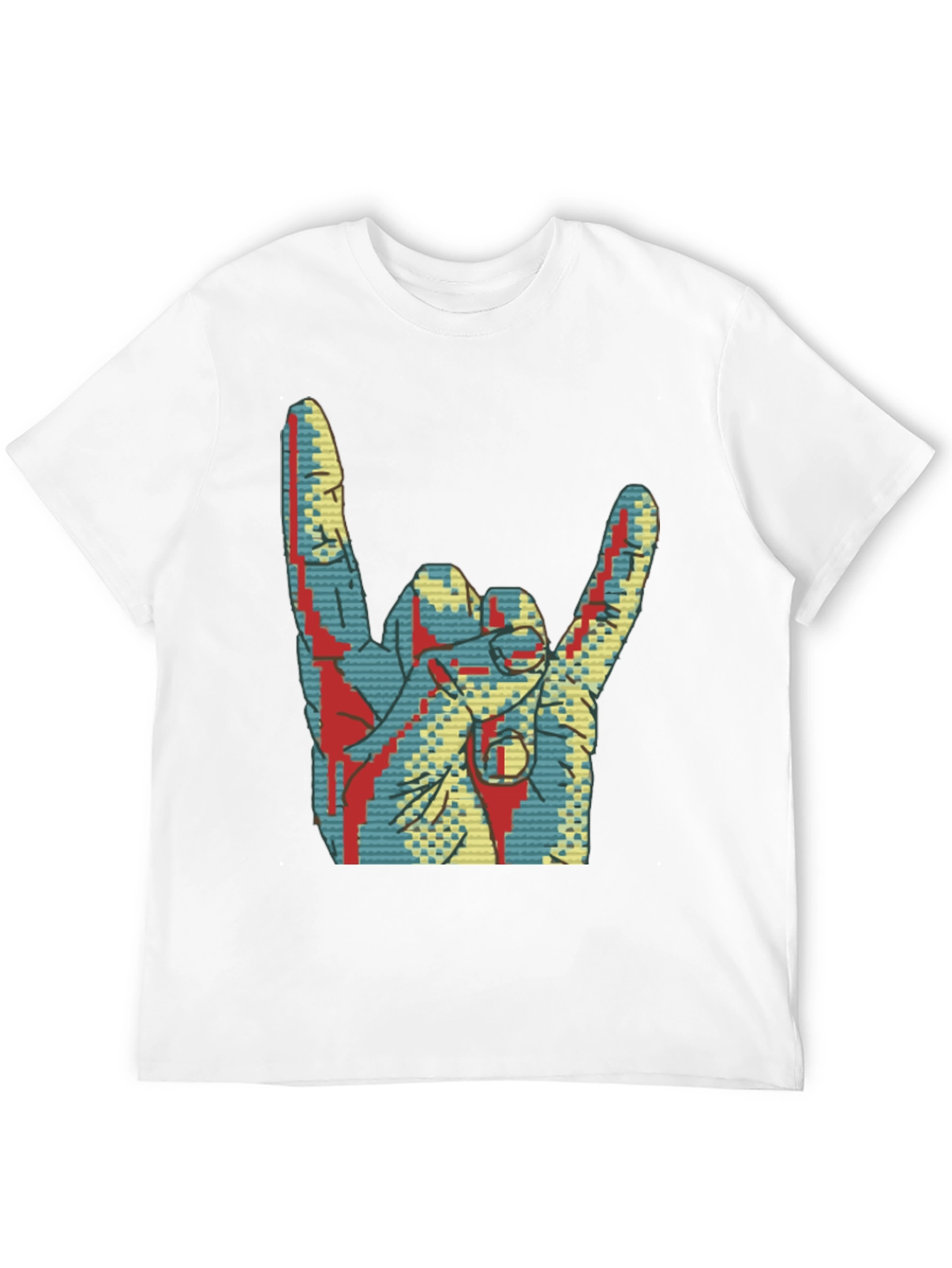 Black Rock On! Graphic Tee - Cool Hand Gesture Shirt view 12